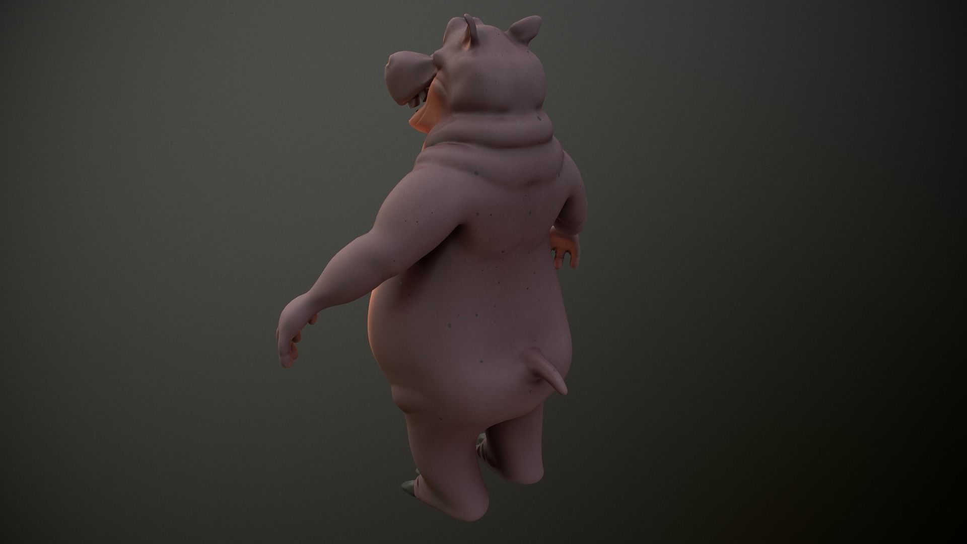 Cartoon Hippo Low-poly 3D model_12