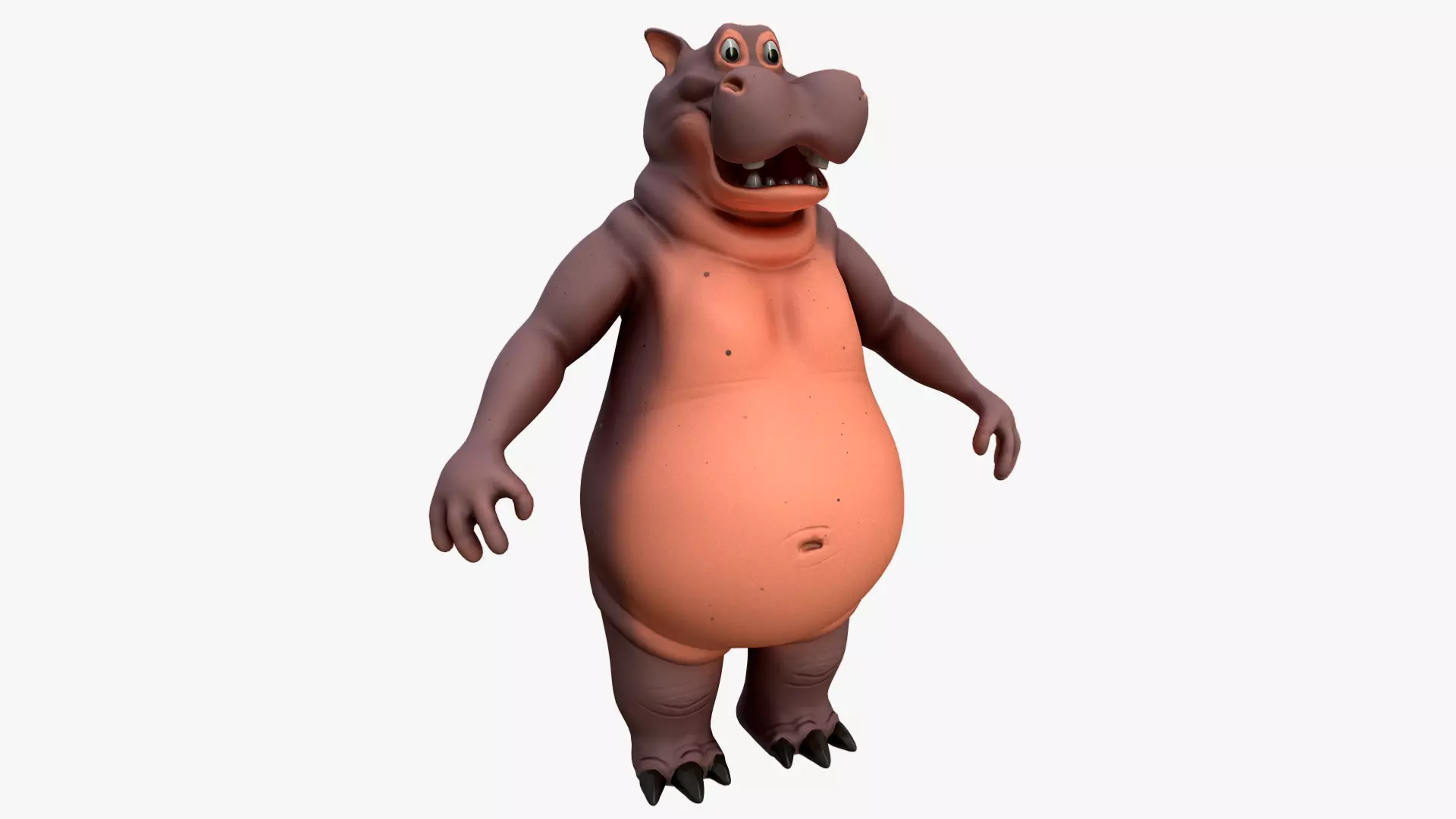 Cartoon Hippo Low-poly 3D model_0