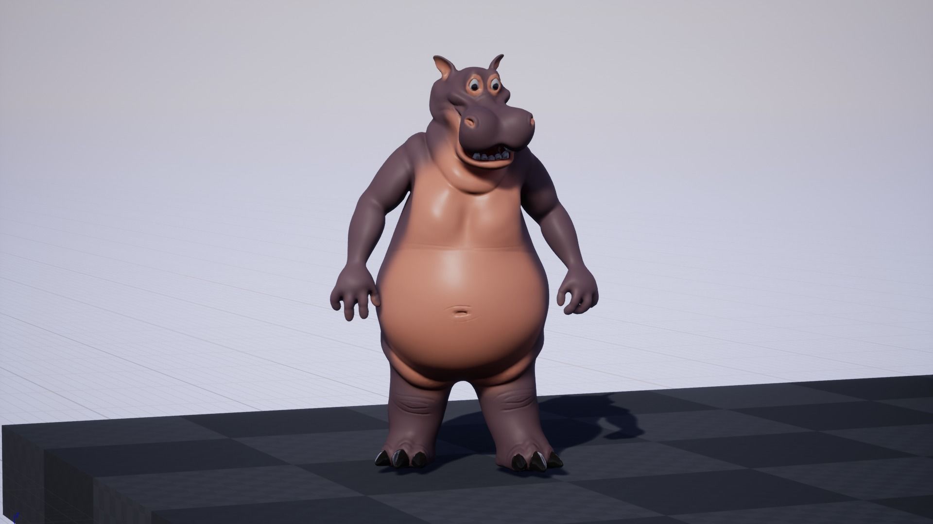 Cartoon Hippo Low-poly 3D model_21