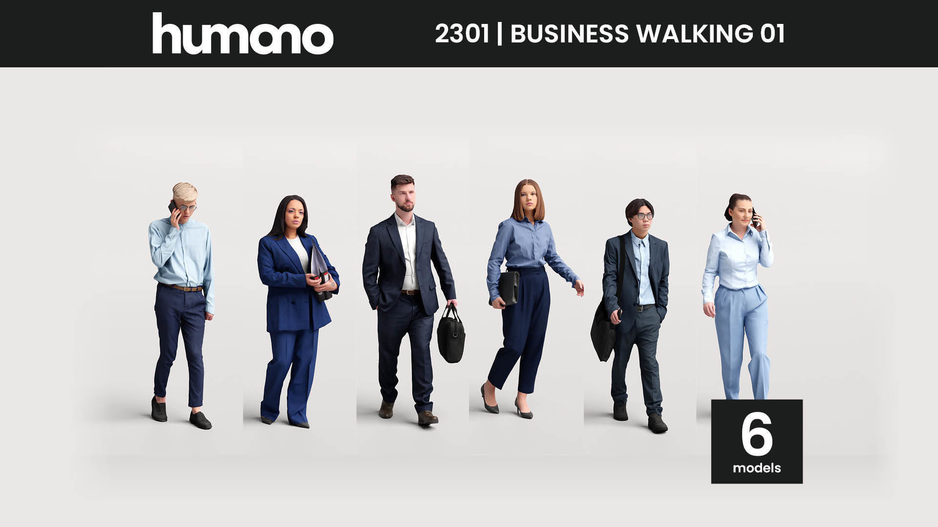 Humano Mega Bundle 03 STARTER - 90 POSED MODELS 3D Model Collection_6