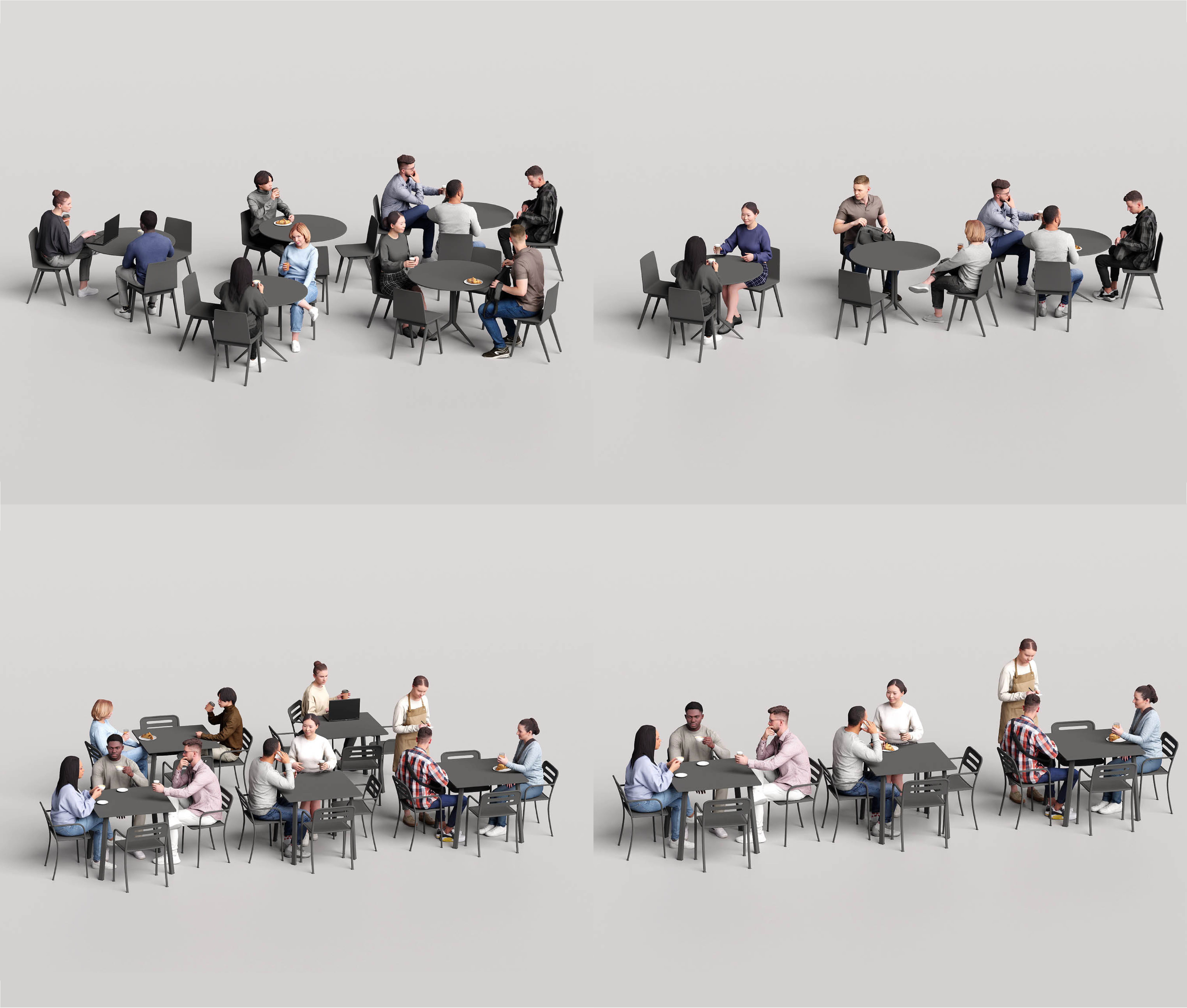 Humano Mega Bundle 03 STARTER - 90 POSED MODELS 3D Model Collection_20