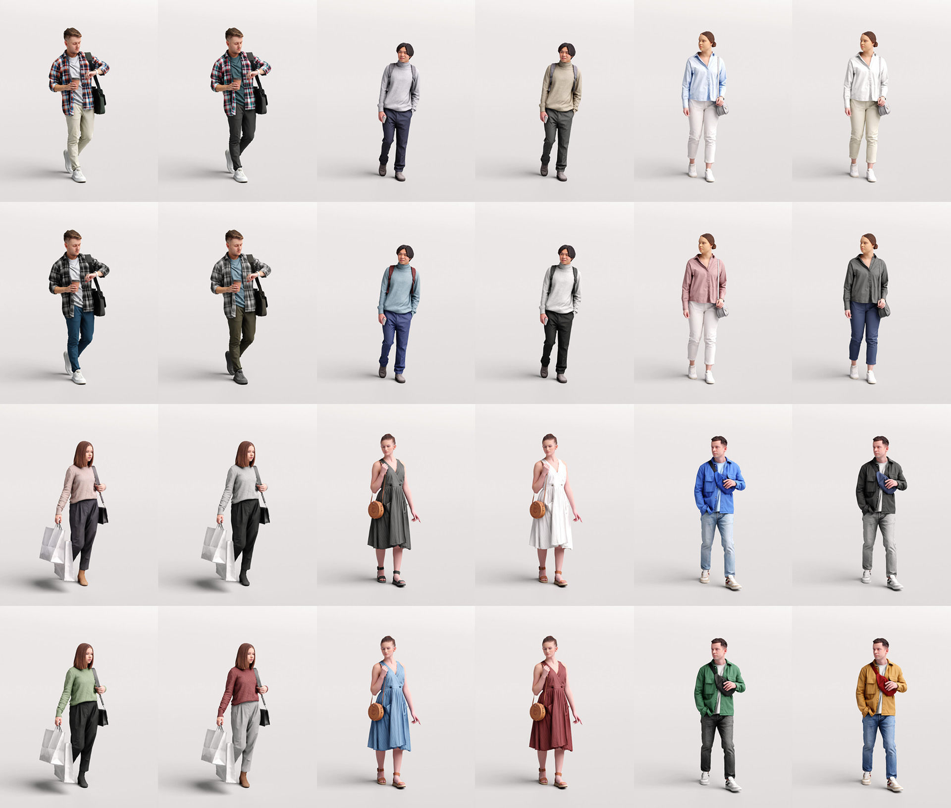 Humano Mega Bundle 03 STARTER - 90 POSED MODELS 3D Model Collection_11