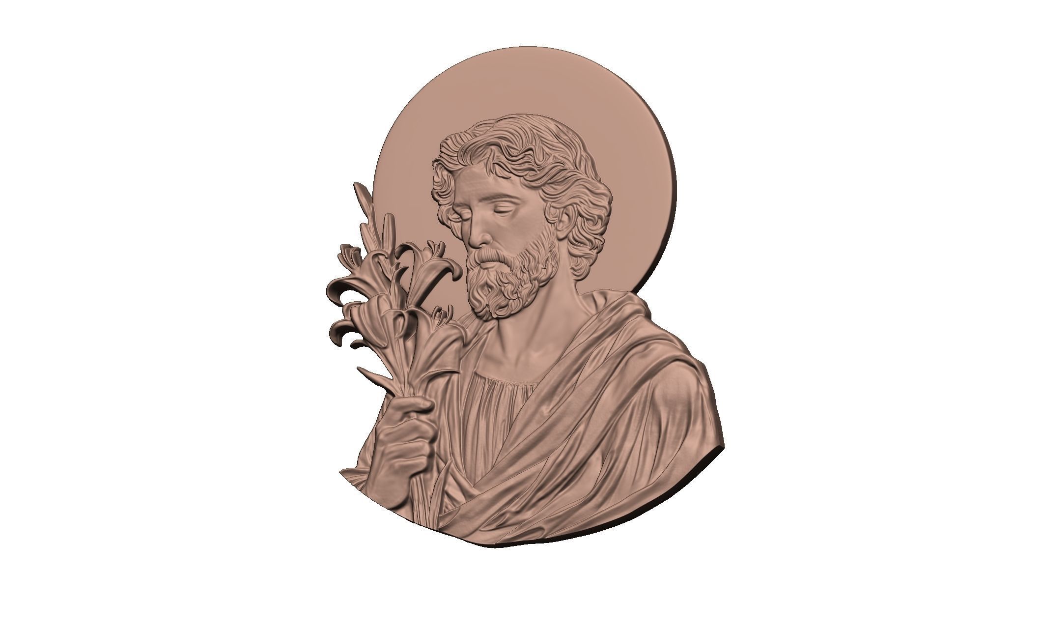 Saint Joseph Pendant 3D print model_1