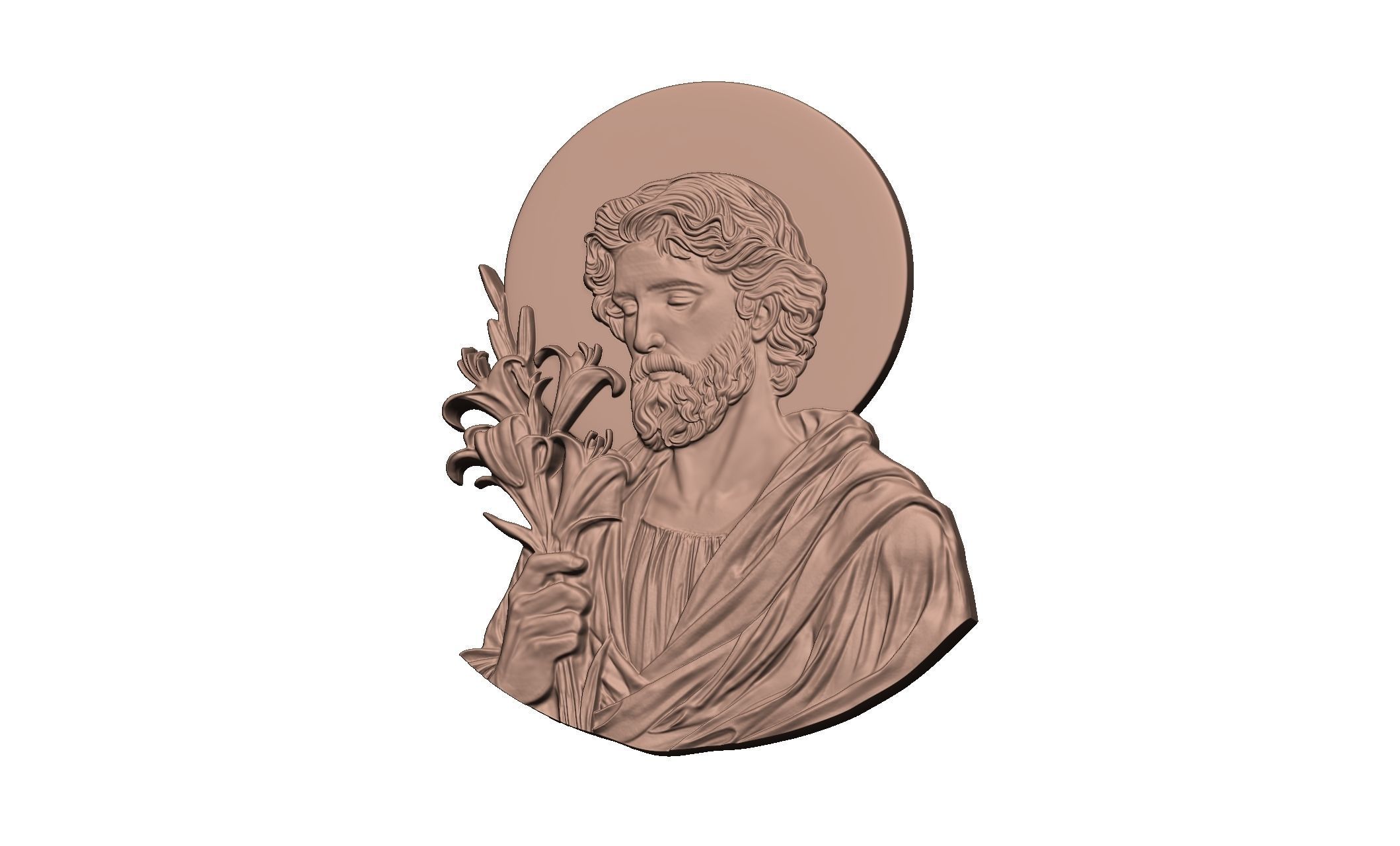 Saint Joseph Pendant 3D print model_2