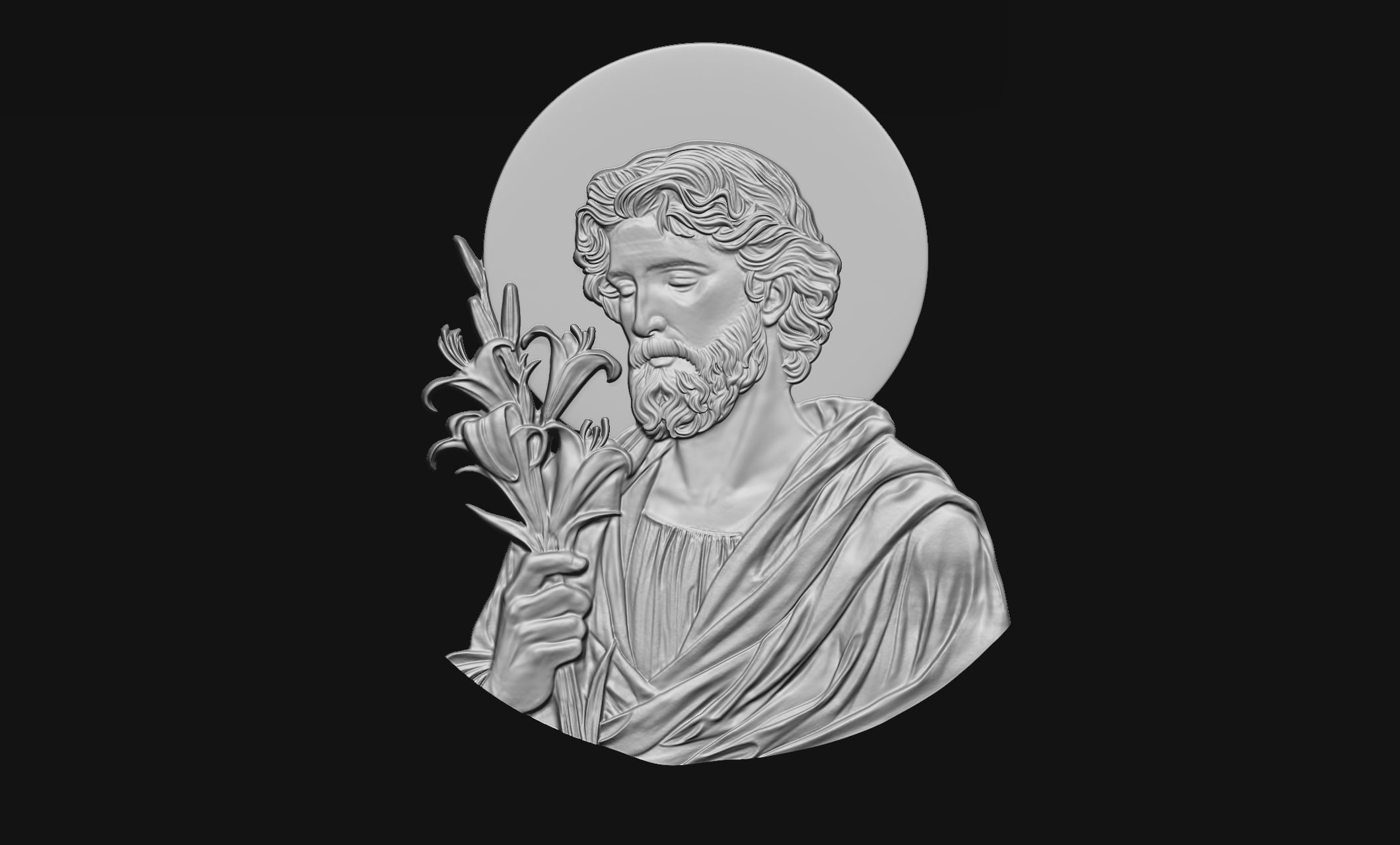 Saint Joseph Pendant 3D print model_3