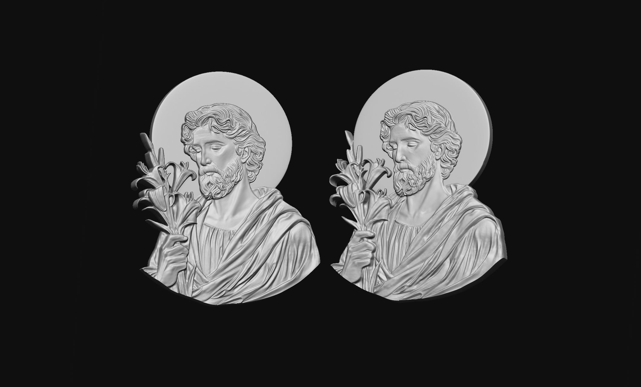 Saint Joseph Pendant 3D print model_5