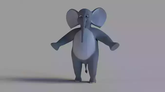 Elephant Cartoon Rigged