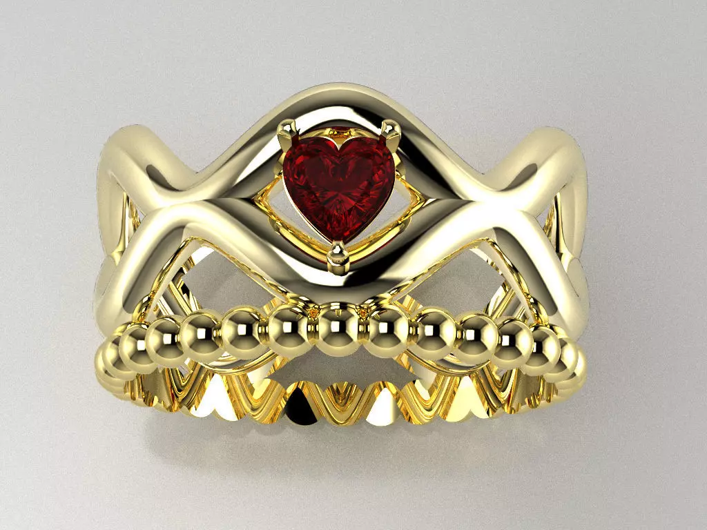 HeartRing54 Free 3D print model_0