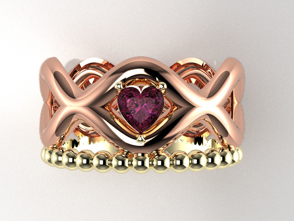 HeartRing54 Free 3D print model_2