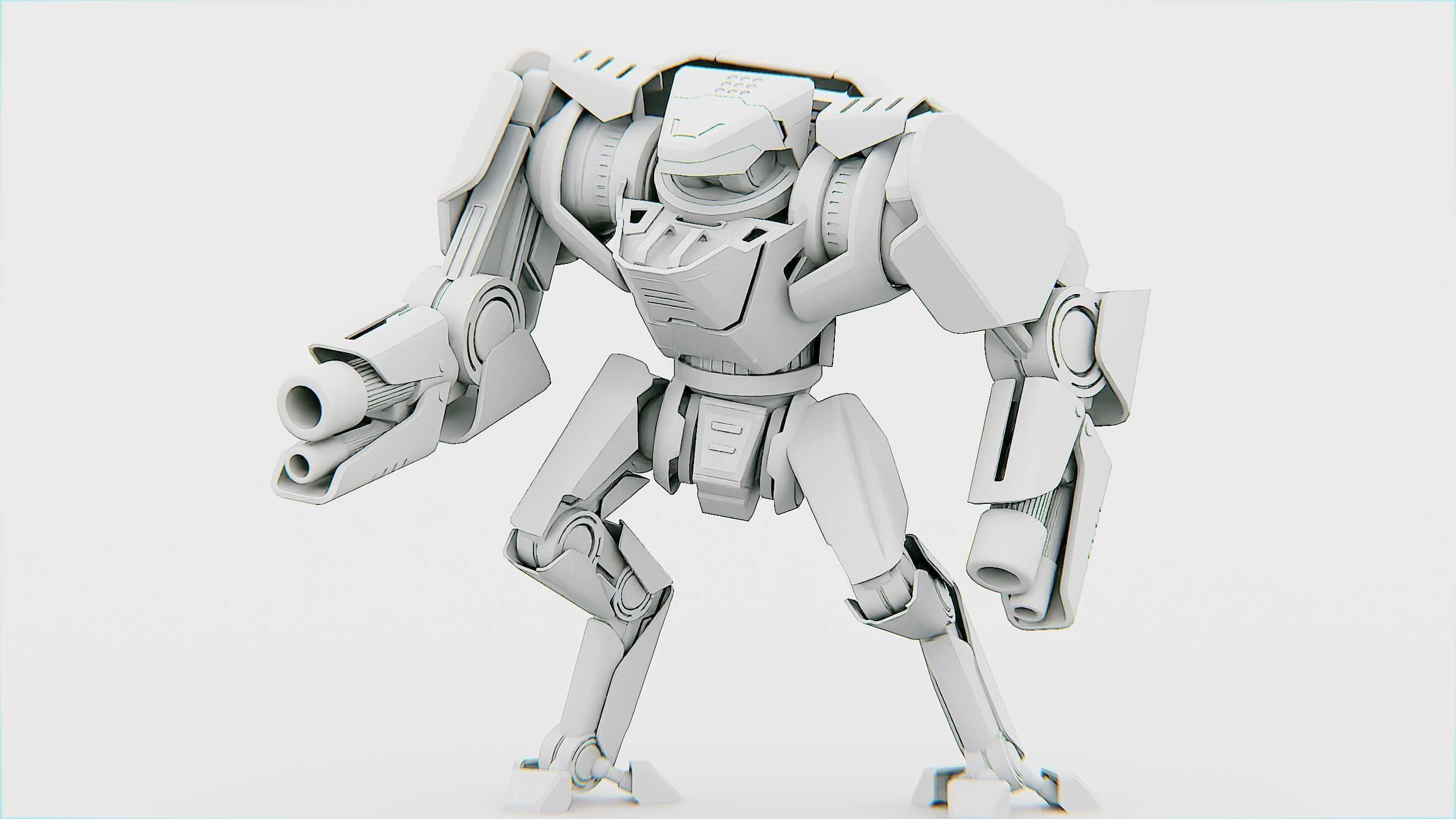 BATTLE DROID  STORM Rigged for Unreal Engine - Unity - MIXAMO 3D model_32