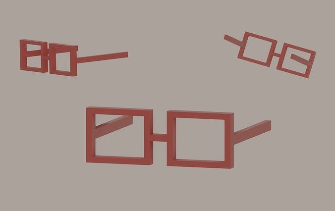 Square Sunglasses Low-poly 3D model