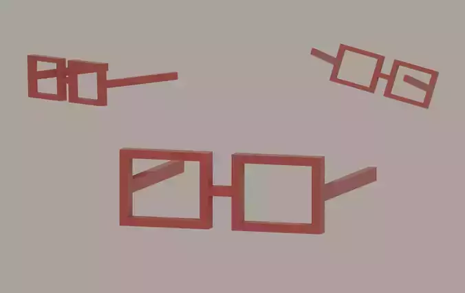 Square Sunglasses Low-poly 3D model