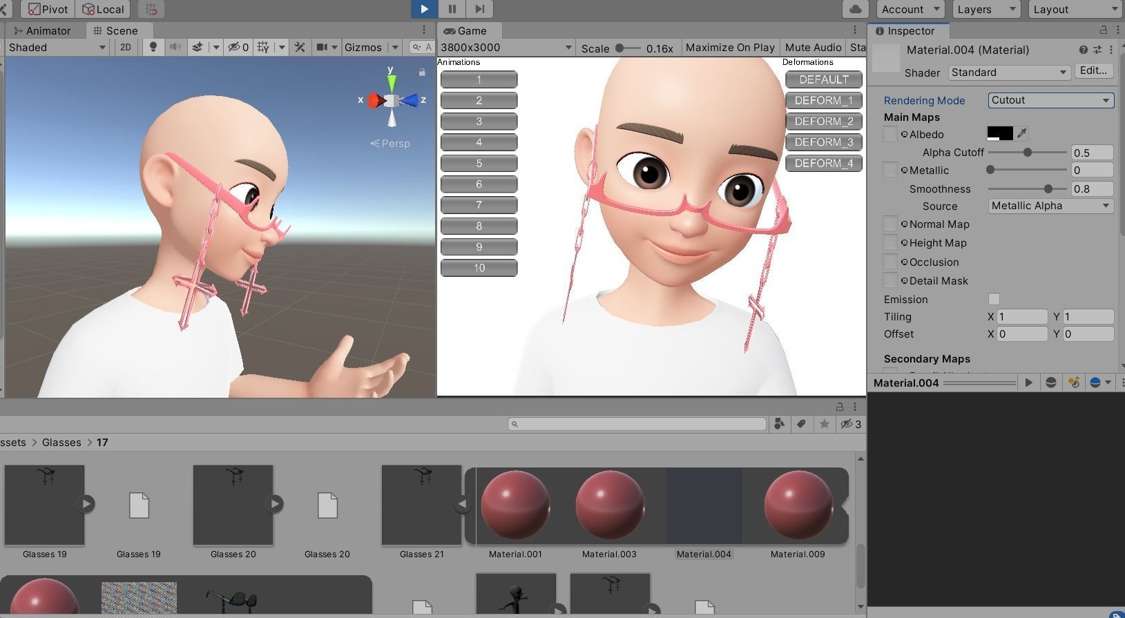 Glasses Unity Prefab Zepeto 3D Item Low-poly 3D model G17 3D model ...