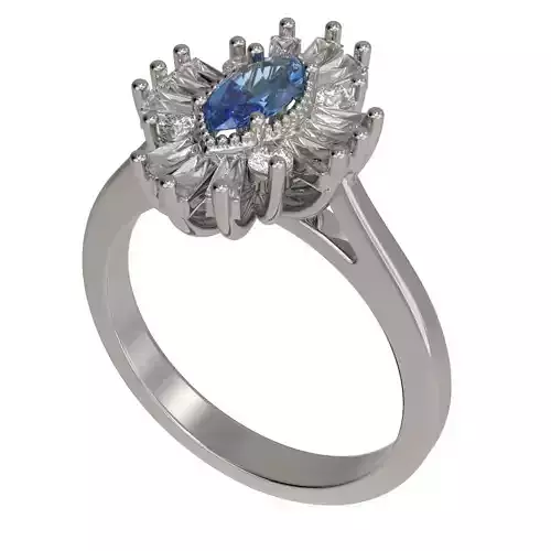 Marquise and Baguettes ring
