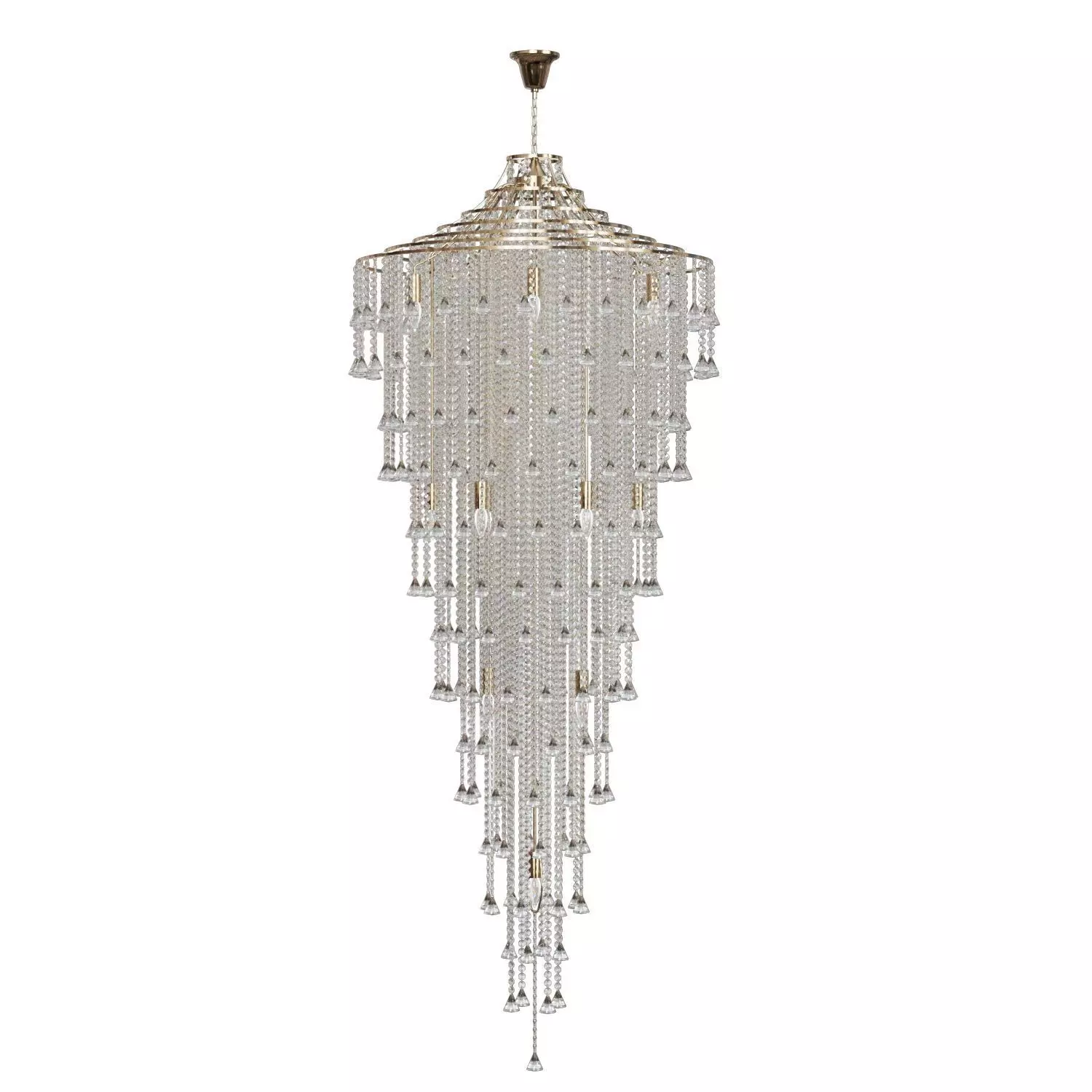 Diyas Inina 15 Light Tall Pendant E14 French Gold Cristal 3D model