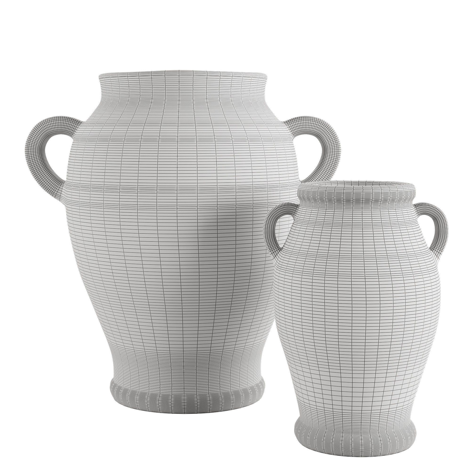 Mesa Handcrafted Terracotta Ceramics Vase Collection 3D model_2