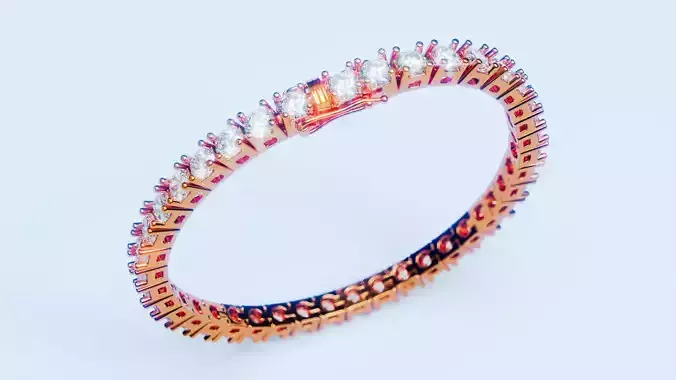 Tennis bracelet open box clasp 3D print model