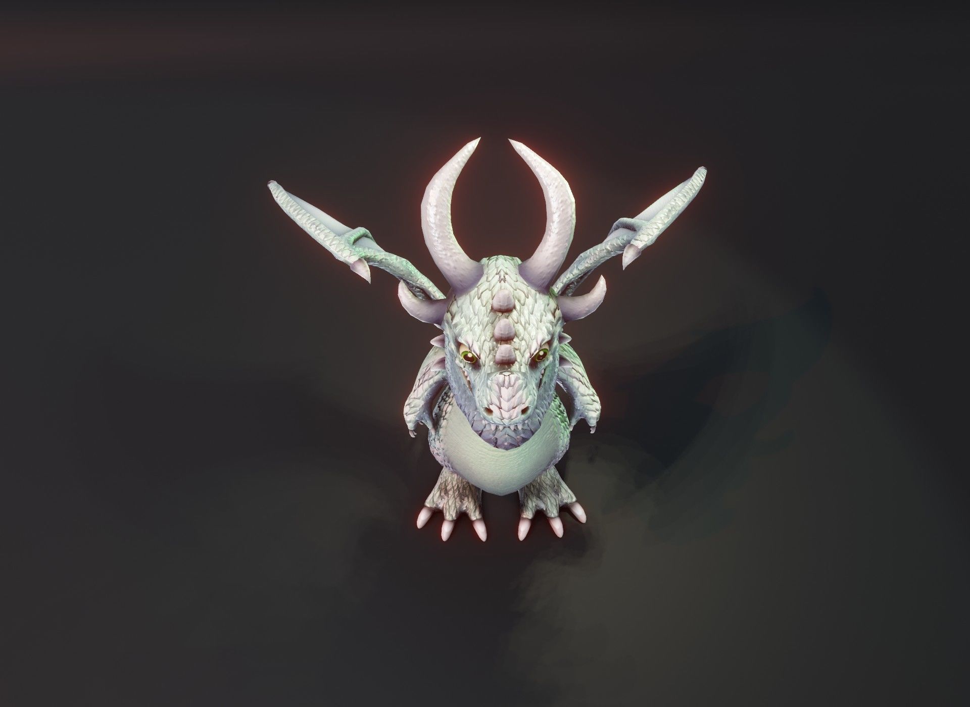 Cartoon Silver Dragon Animated 3D Model Low-poly 3D model_13