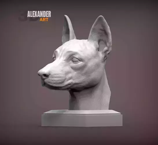 Basenji  bust 3D print model