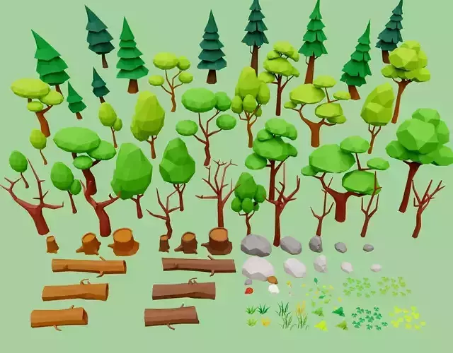 Low-Poly Forest  Pack  3D model