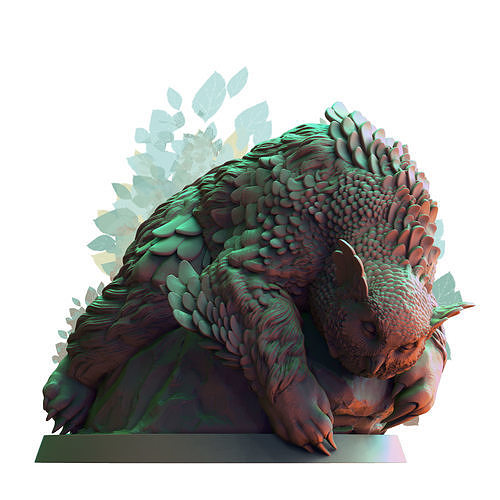 Owl Beast Sleeping 3D print model