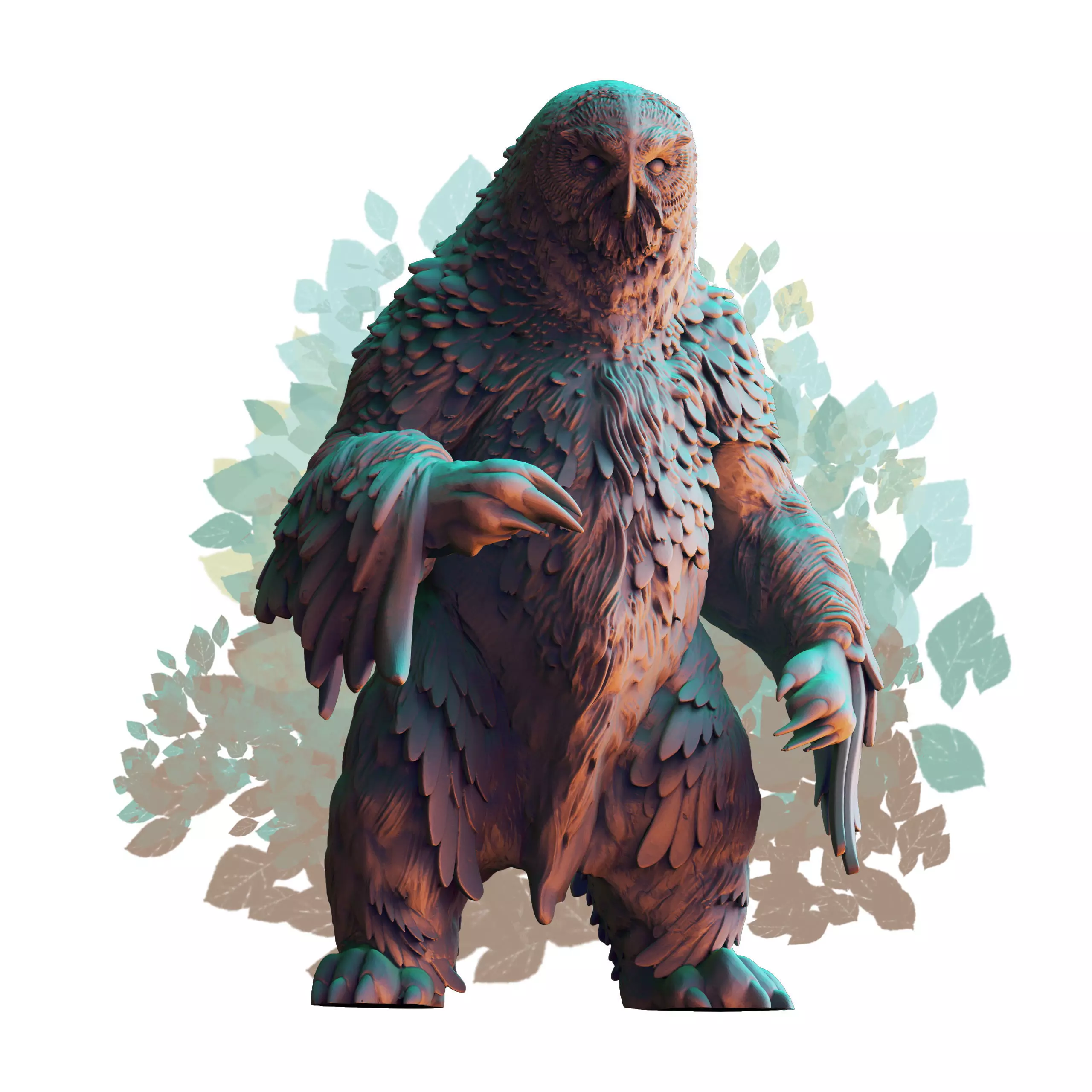 Owl Beast Standing 2 3D print model