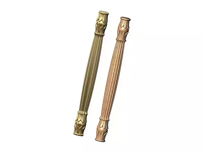 Round fluted lotus flower bead capital column relief