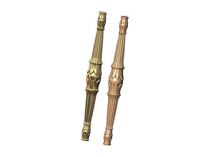 Lotus bead round fluted capital column relief 3D print model
