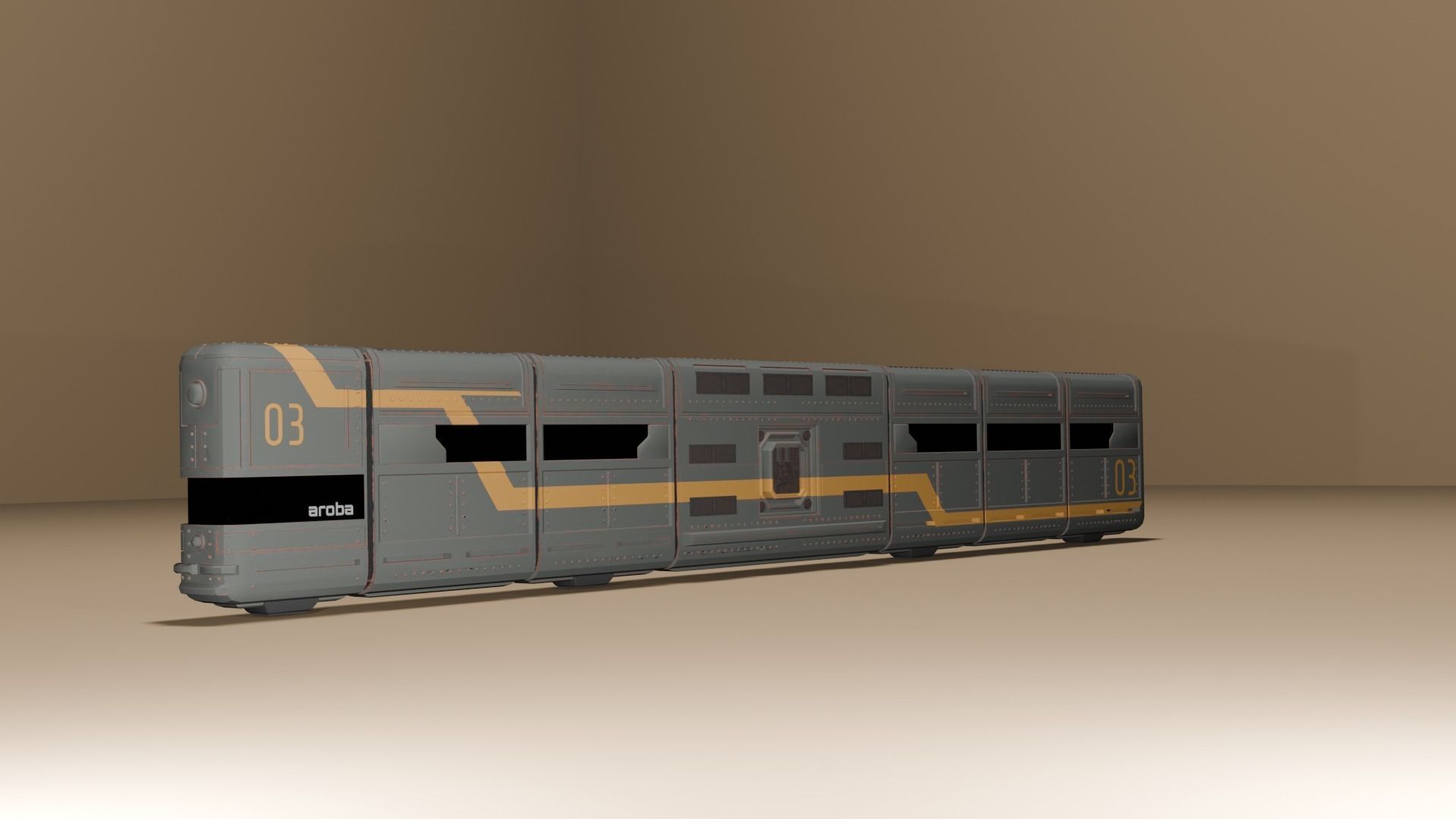 war train  3D model_3