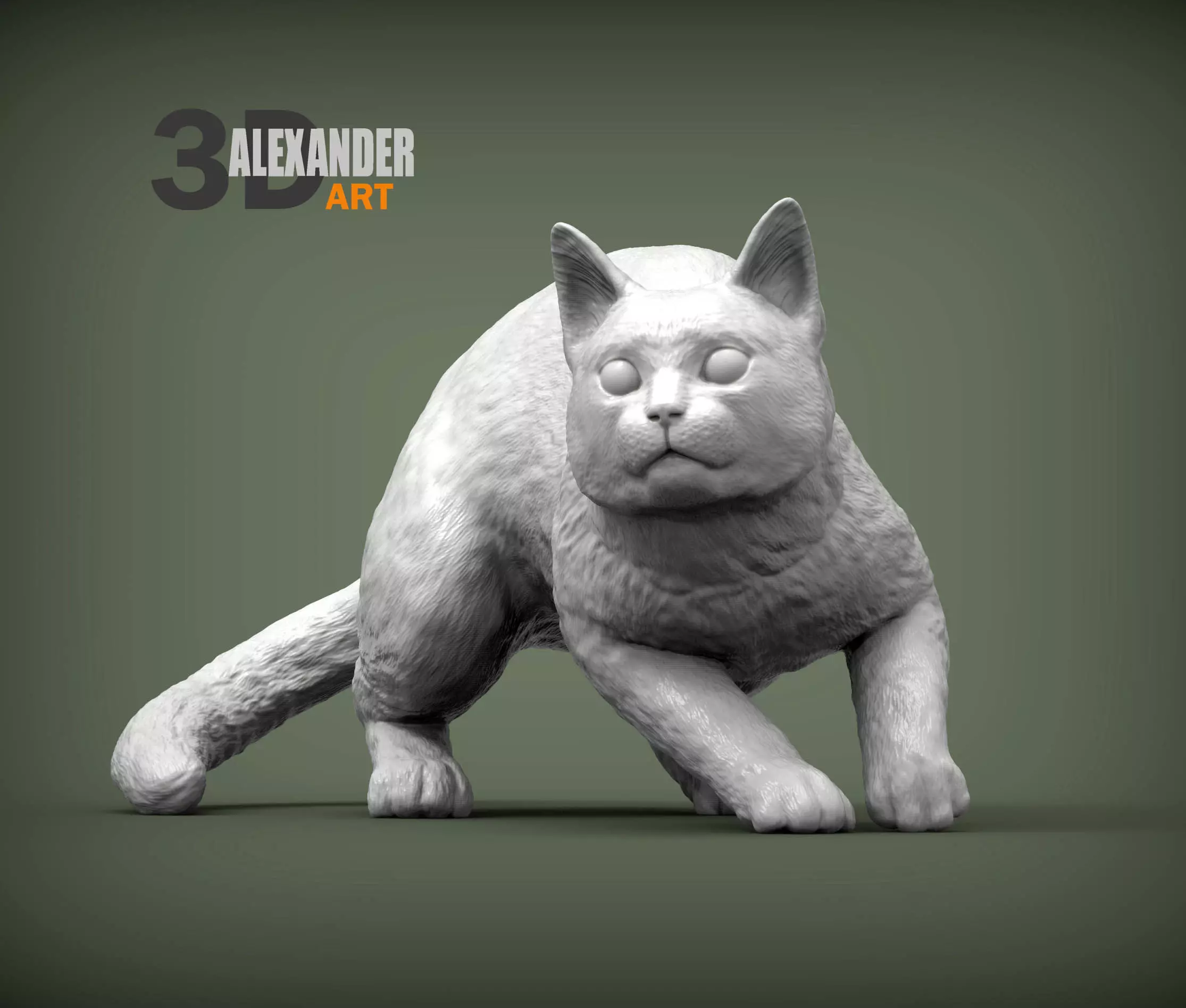 cat before the jump 3D print model_0