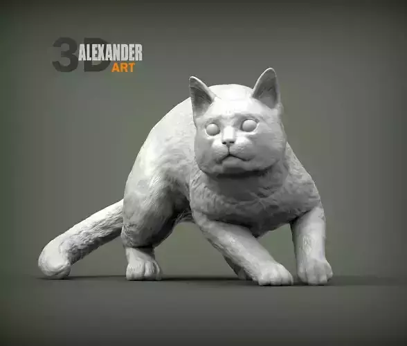 cat before the jump 3D print model