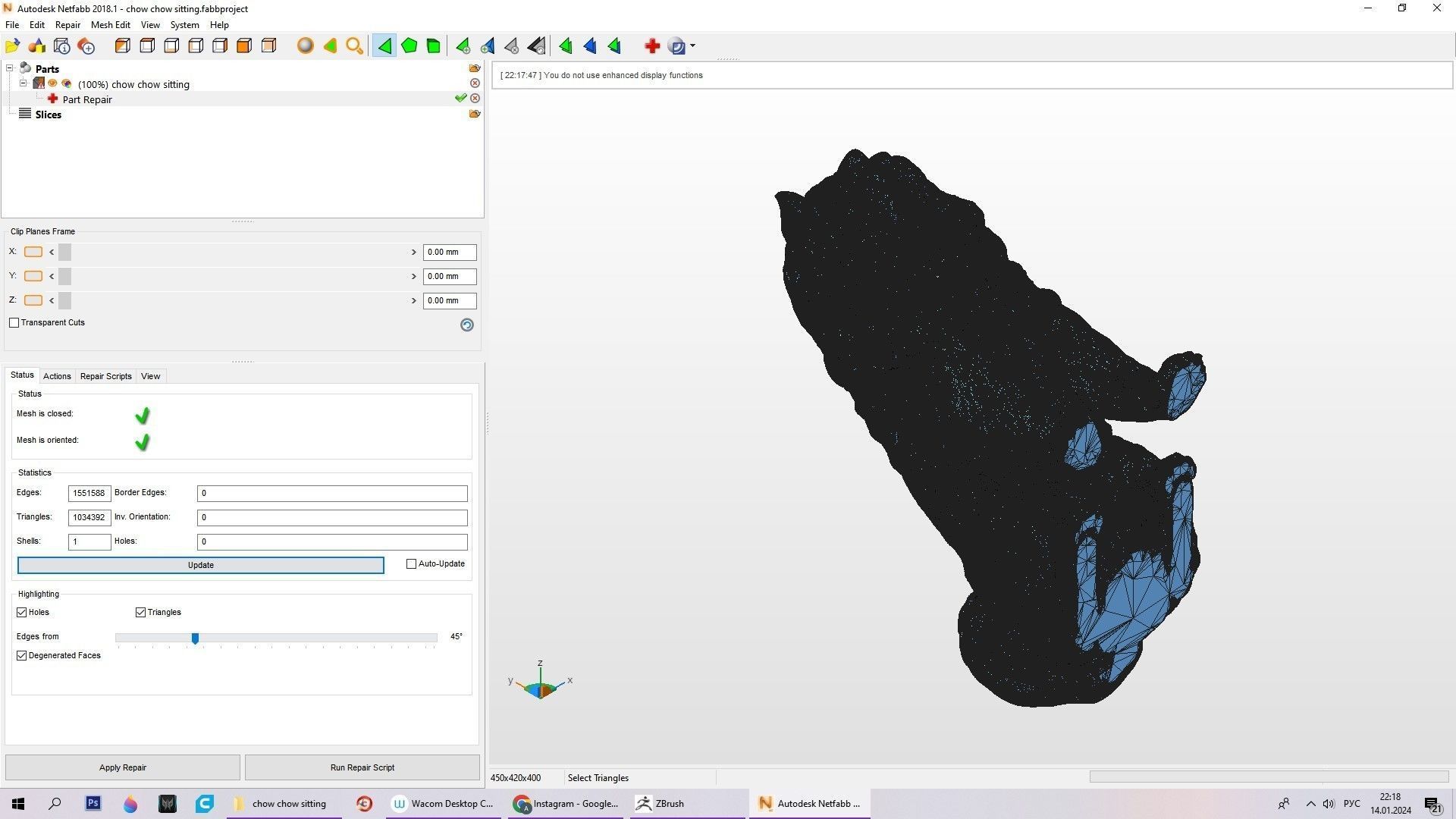 Chow chow sitting 3D print model_14