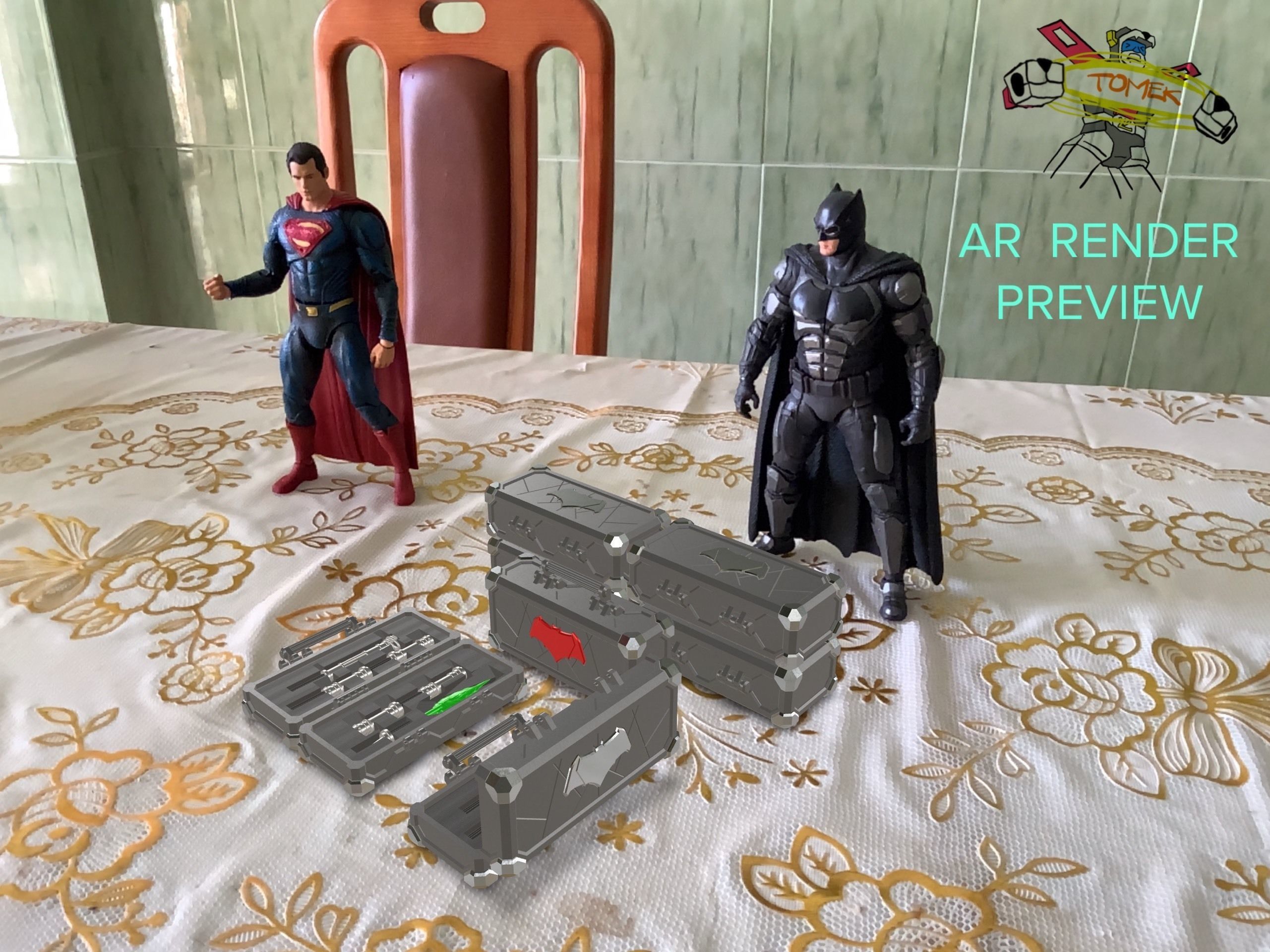 MCFARLANE FIGURE BATMAN BVS SPEAR SAFEBOX SUITCASE 3D print model_8