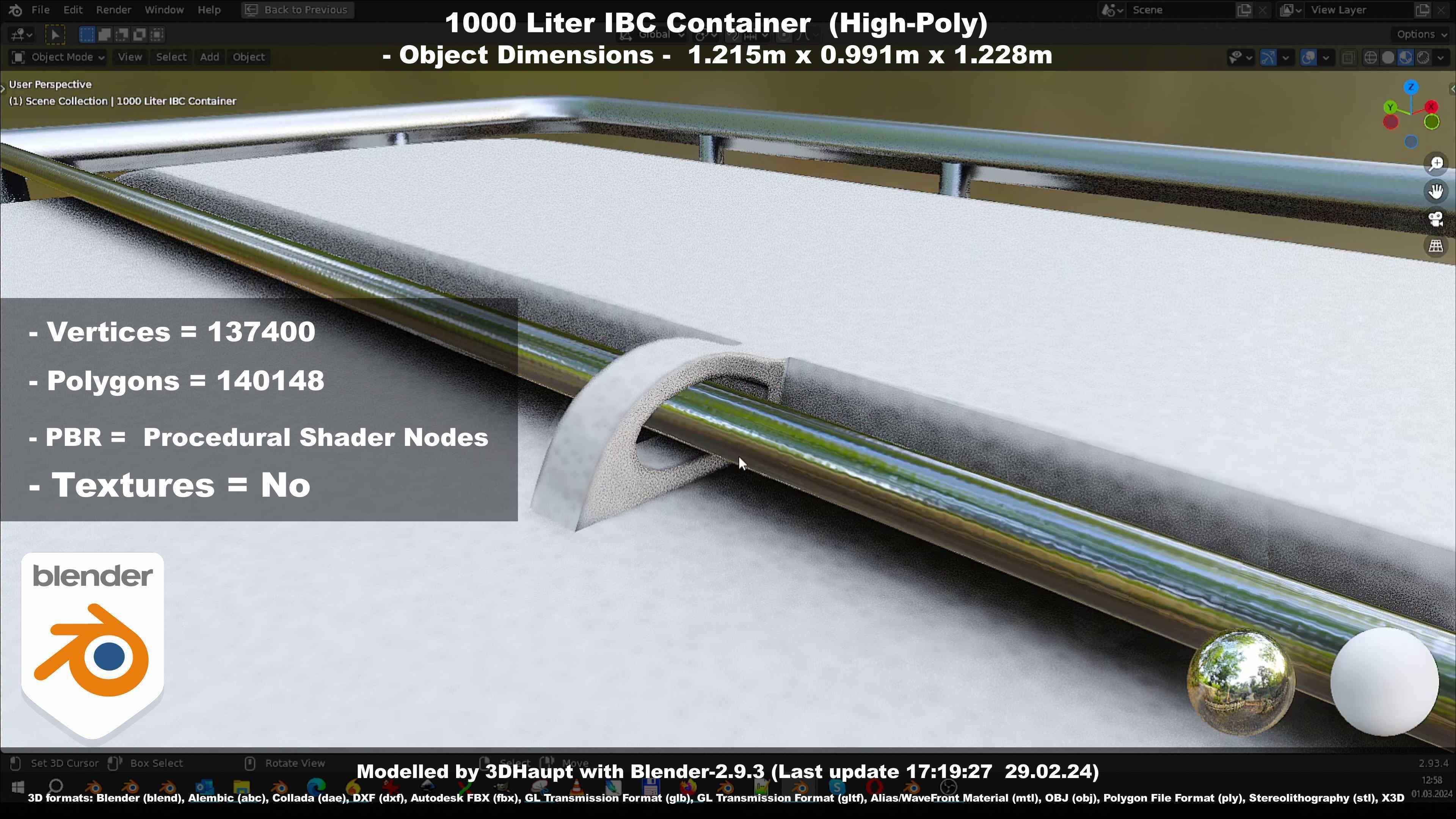 1000 Liter IBC Container High-Poly-Version 3D model_133