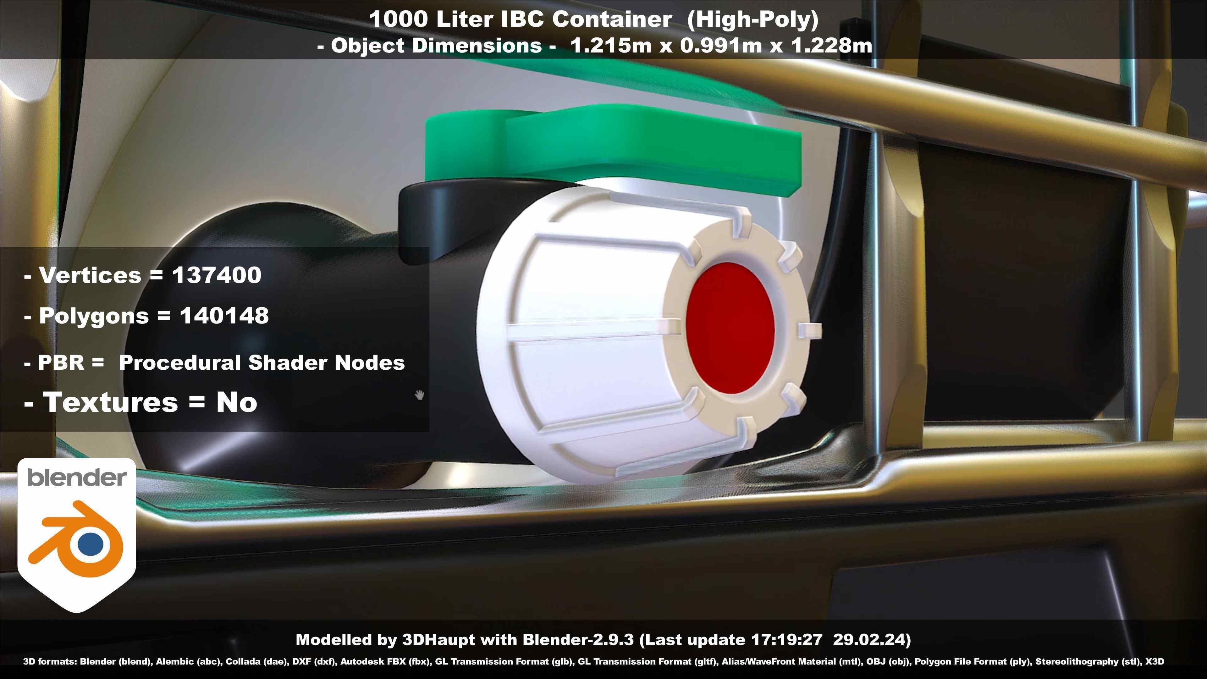 1000 Liter IBC Container High-Poly-Version 3D model_84