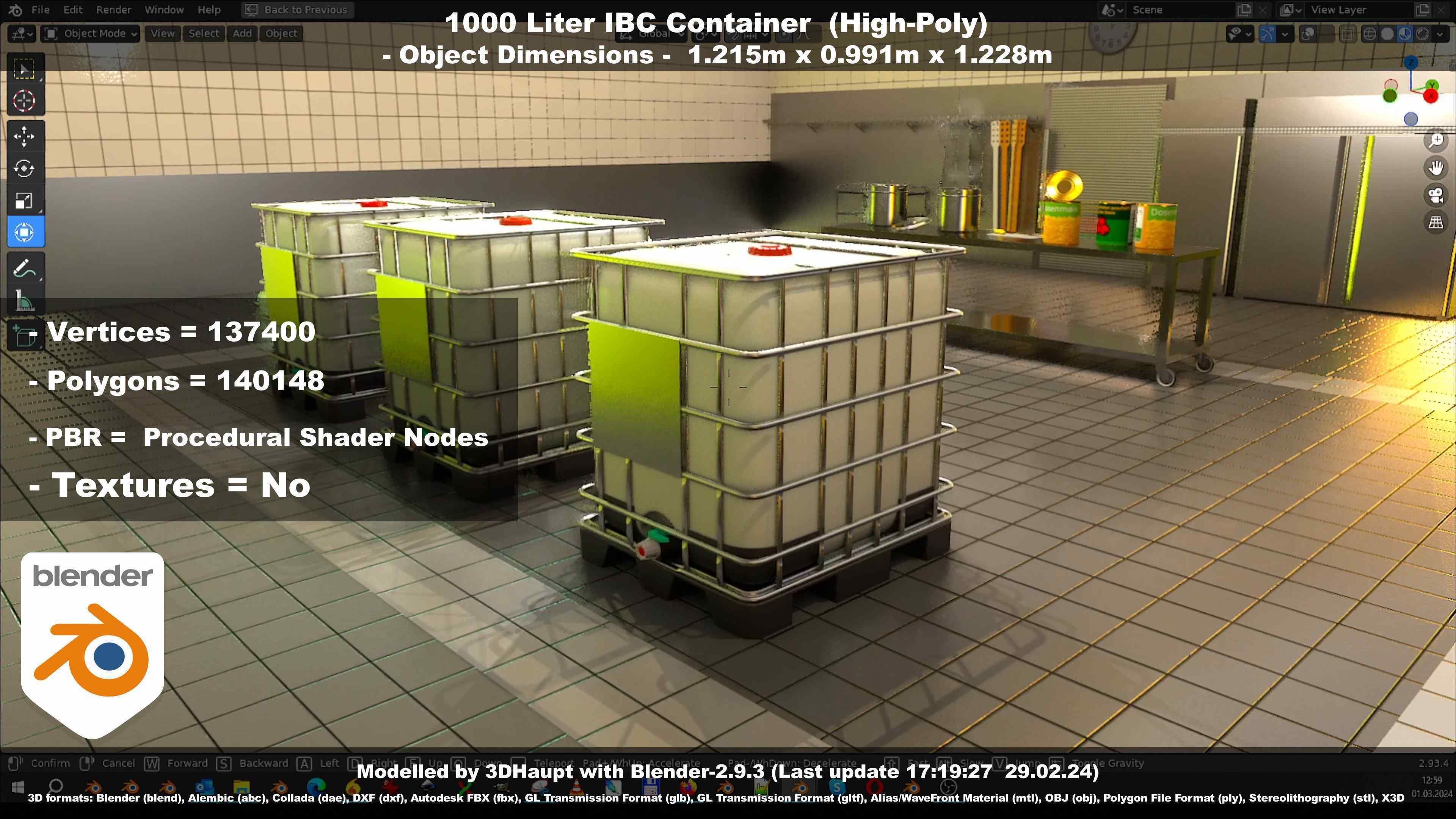 1000 Liter IBC Container High-Poly-Version 3D model_132