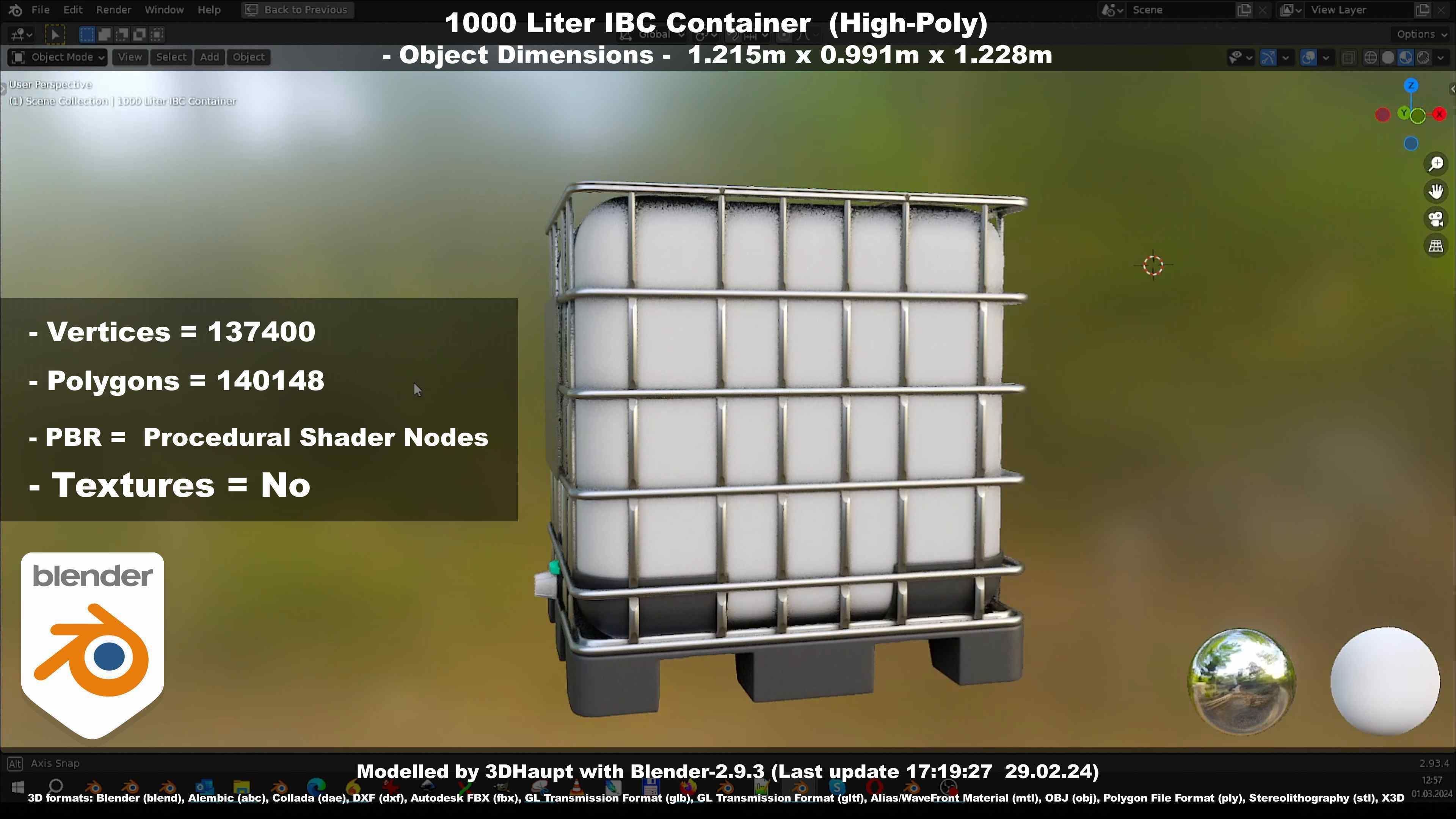 1000 Liter IBC Container High-Poly-Version 3D model_31