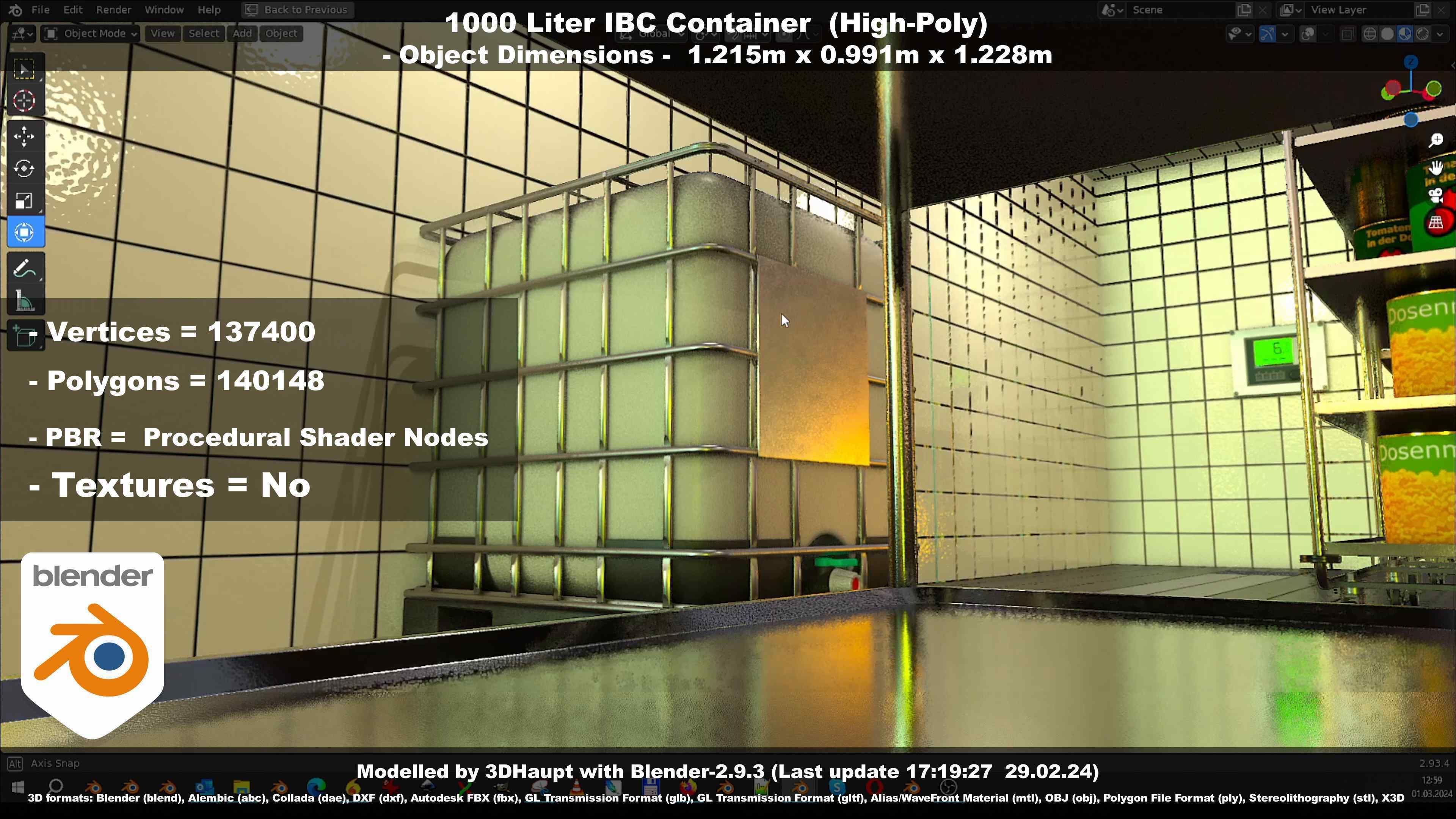 1000 Liter IBC Container High-Poly-Version 3D model_101