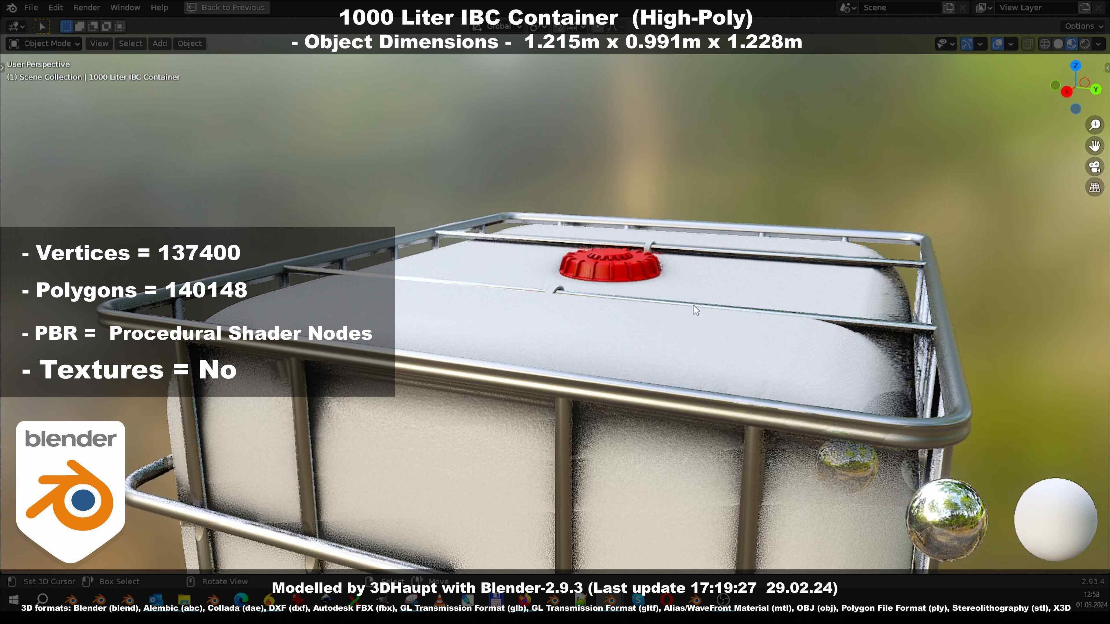 1000 Liter IBC Container High-Poly-Version 3D model_57