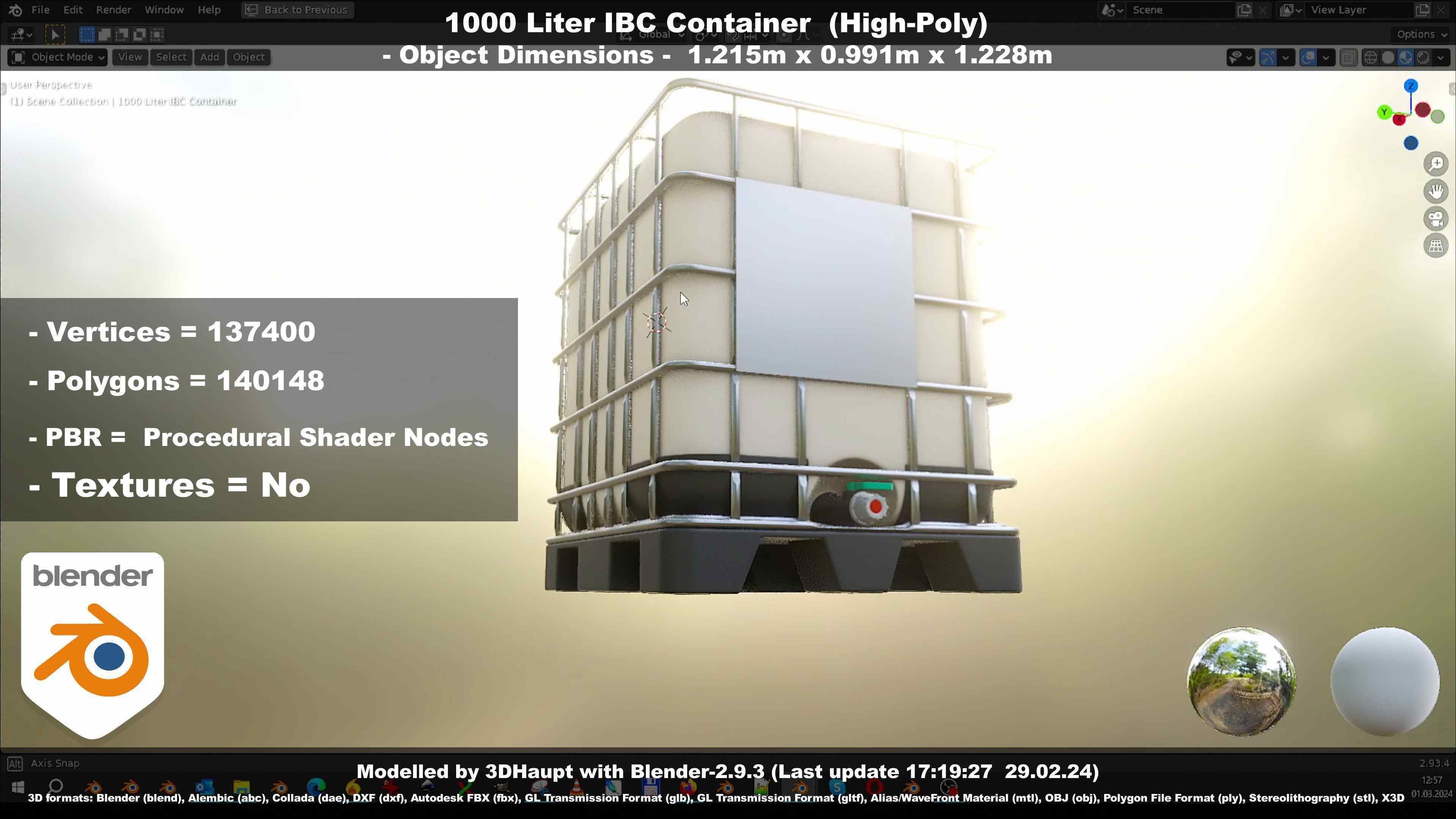 1000 Liter IBC Container High-Poly-Version 3D model_34