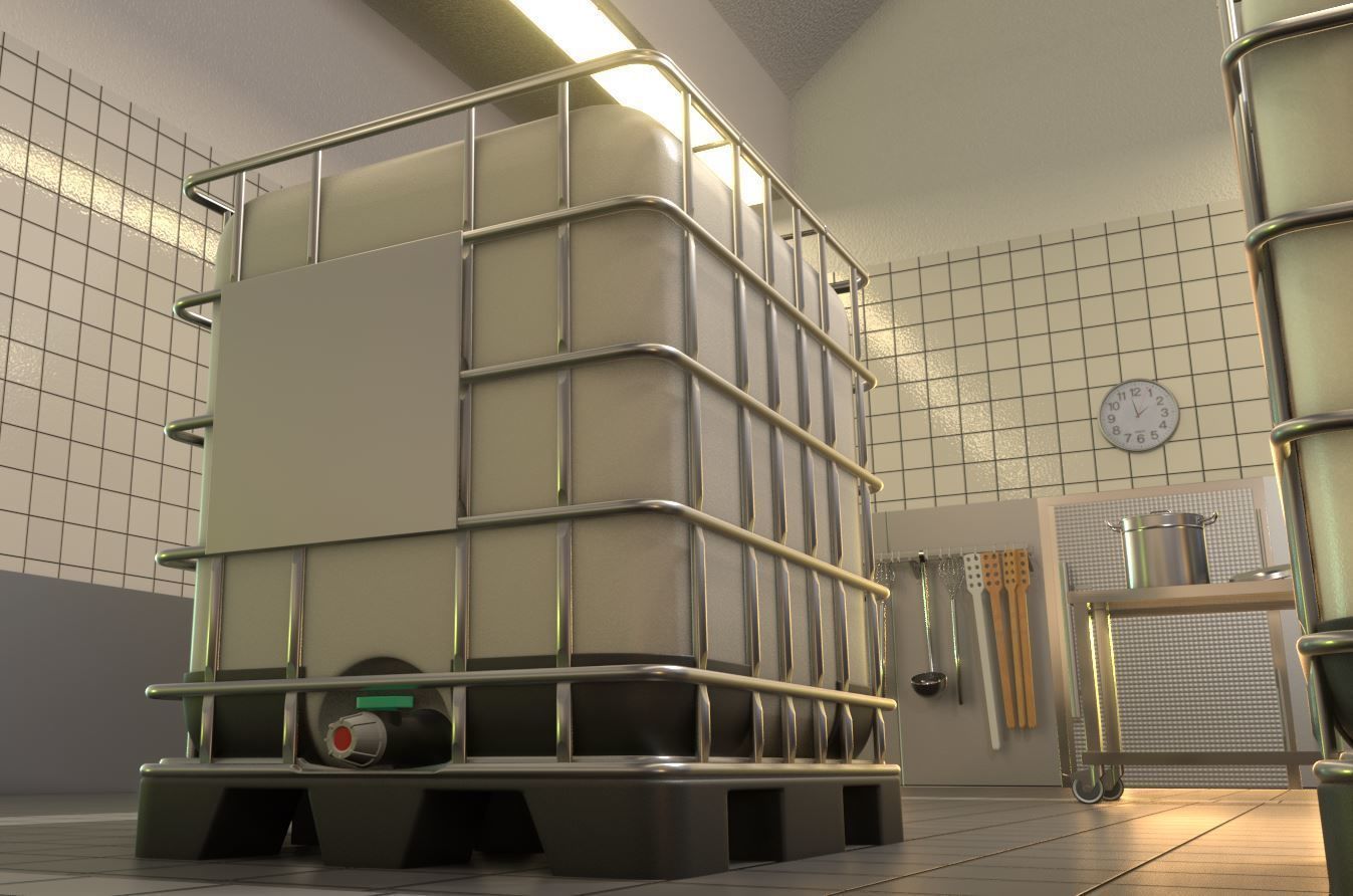1000 Liter IBC Container High-Poly-Version 3D model_3