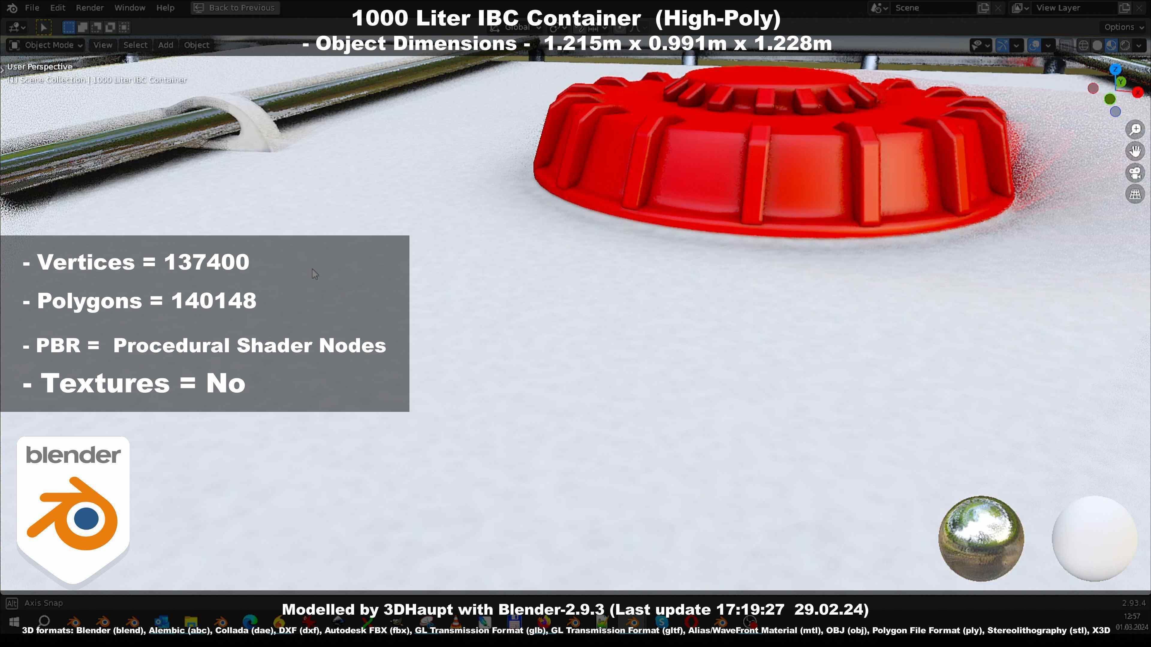 1000 Liter IBC Container High-Poly-Version 3D model_129