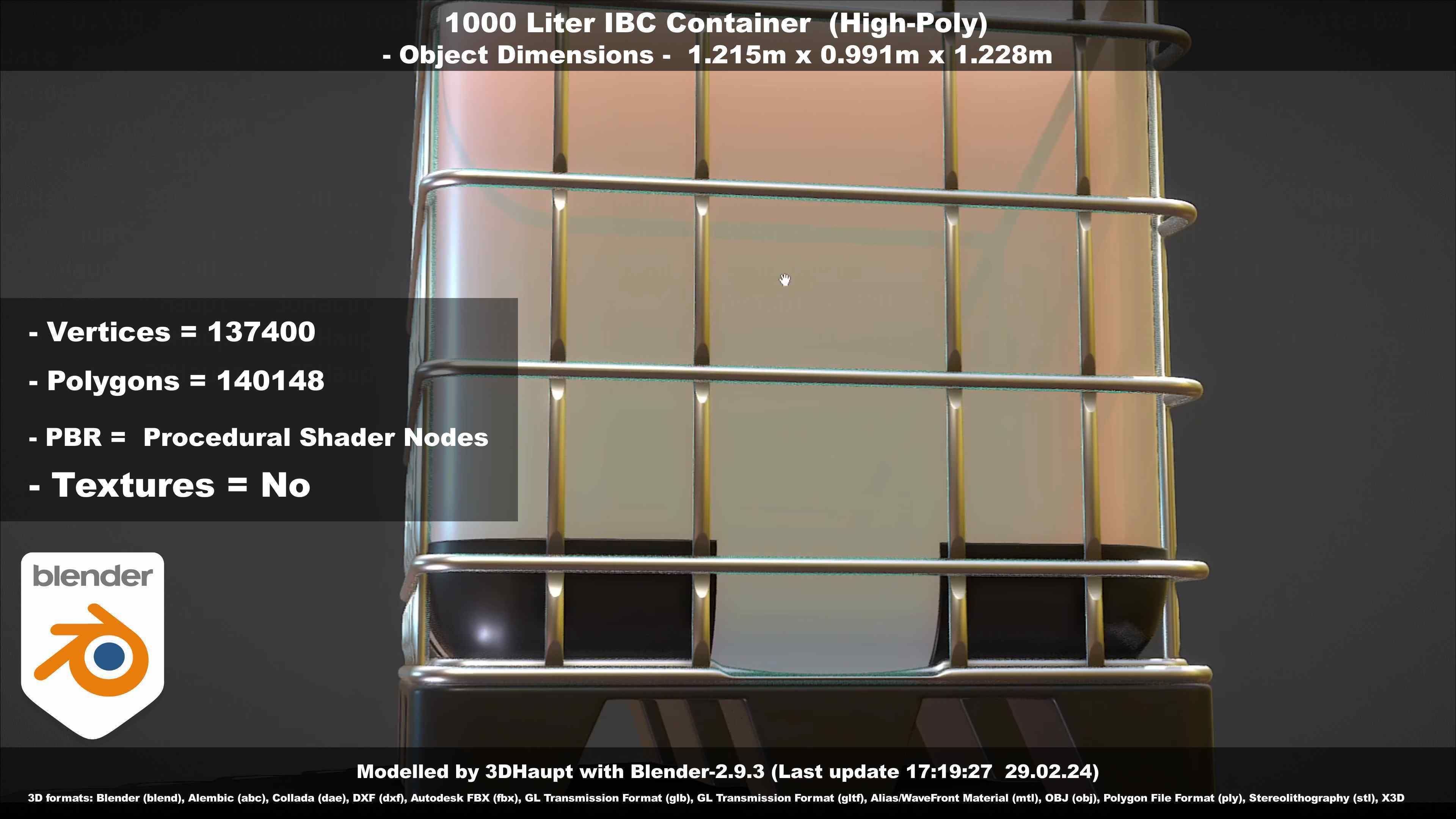 1000 Liter IBC Container High-Poly-Version 3D model_117