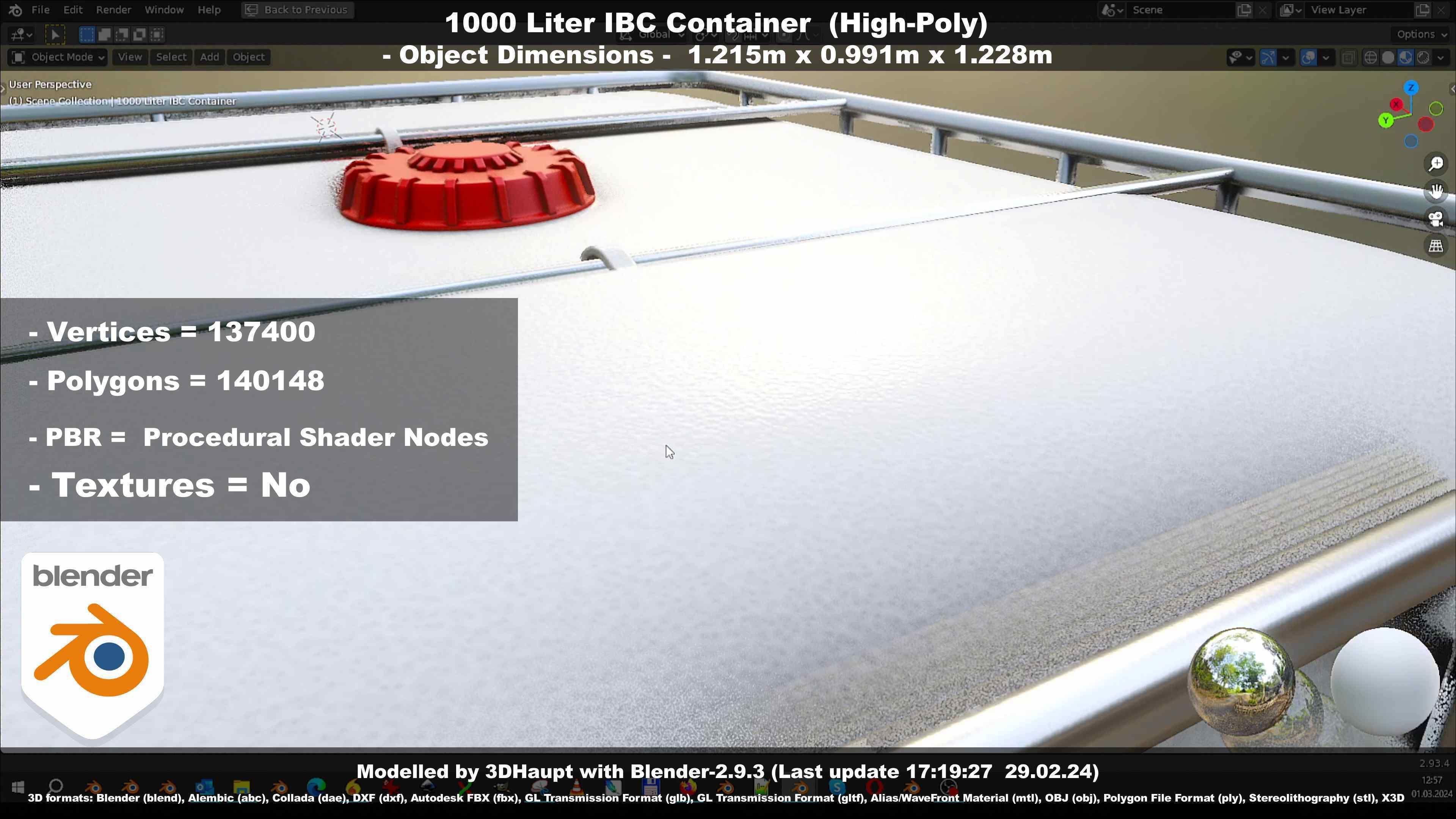 1000 Liter IBC Container High-Poly-Version 3D model_41