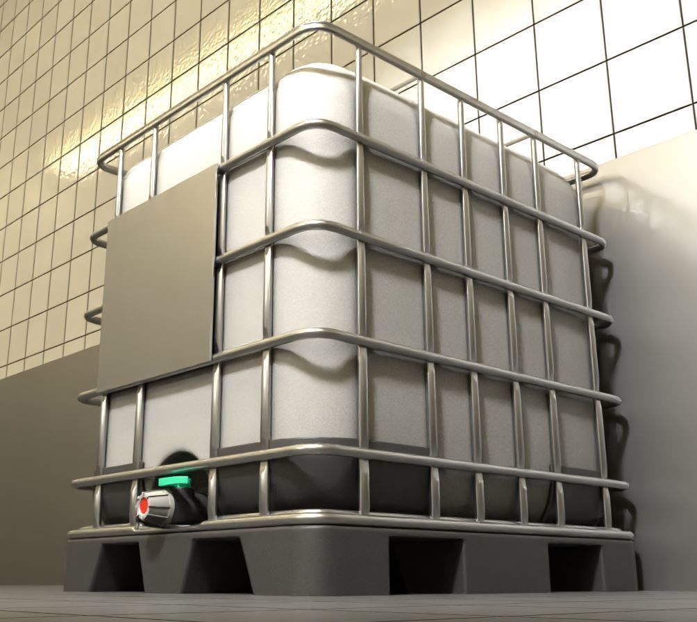 1000 Liter IBC Container High-Poly-Version 3D model_13