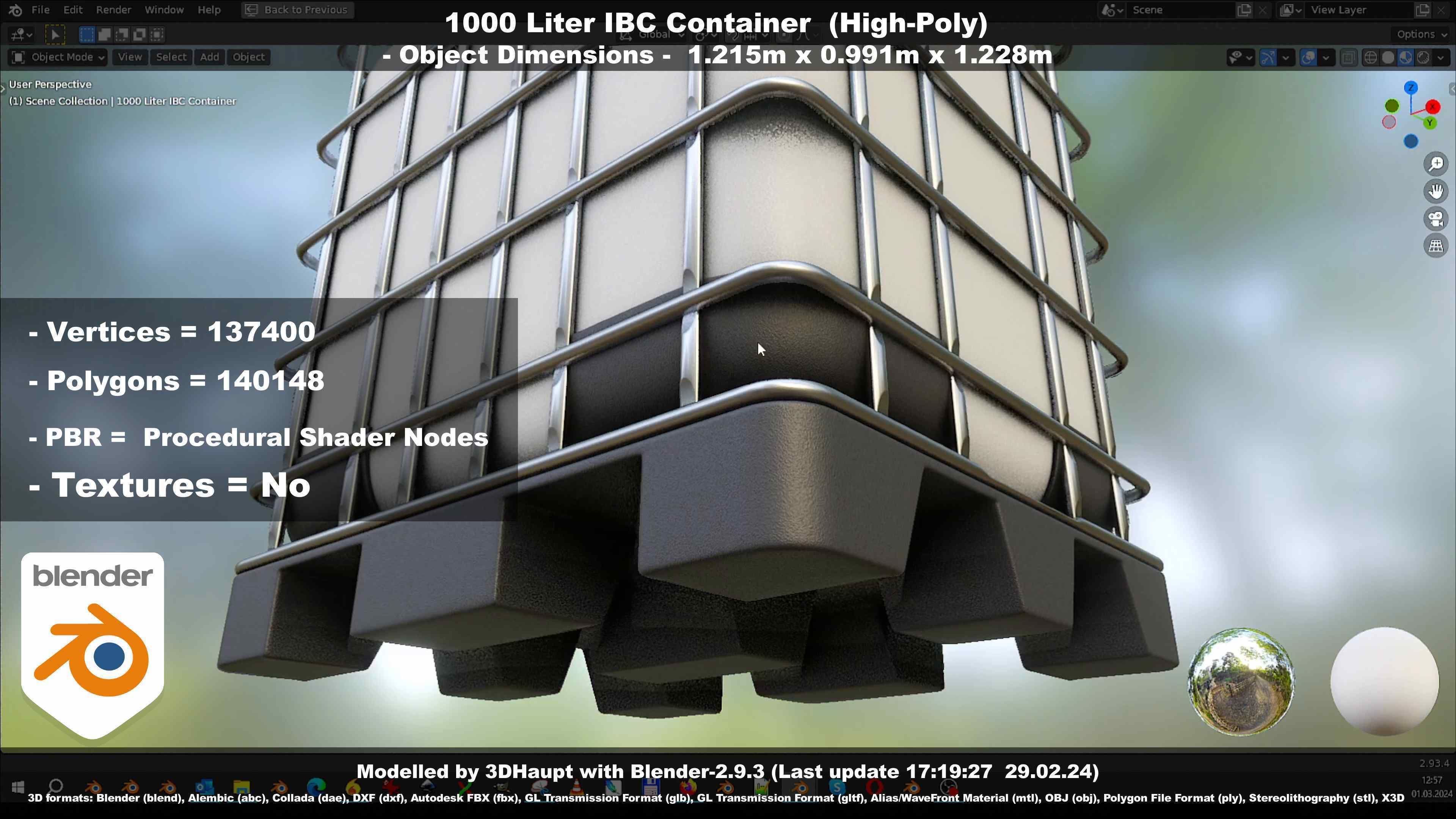 1000 Liter IBC Container High-Poly-Version 3D model_92