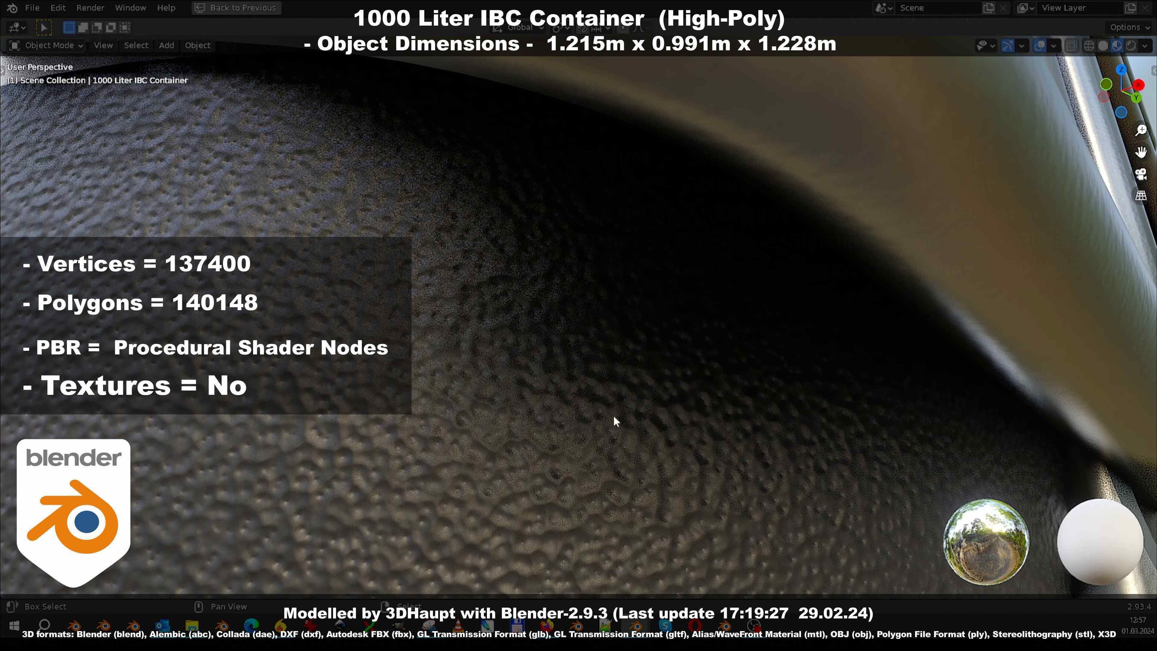 1000 Liter IBC Container High-Poly-Version 3D model_136