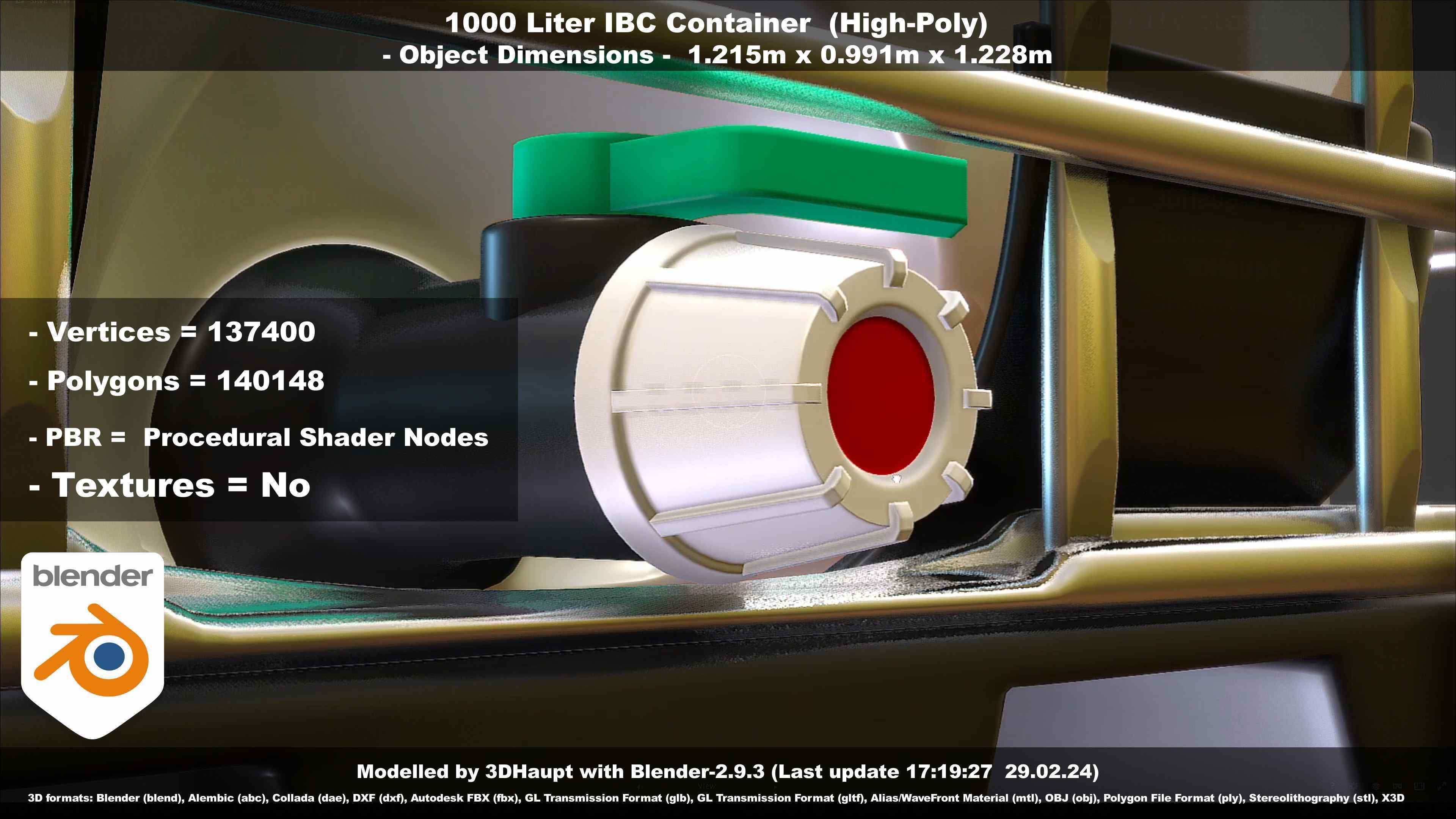 1000 Liter IBC Container High-Poly-Version 3D model_126