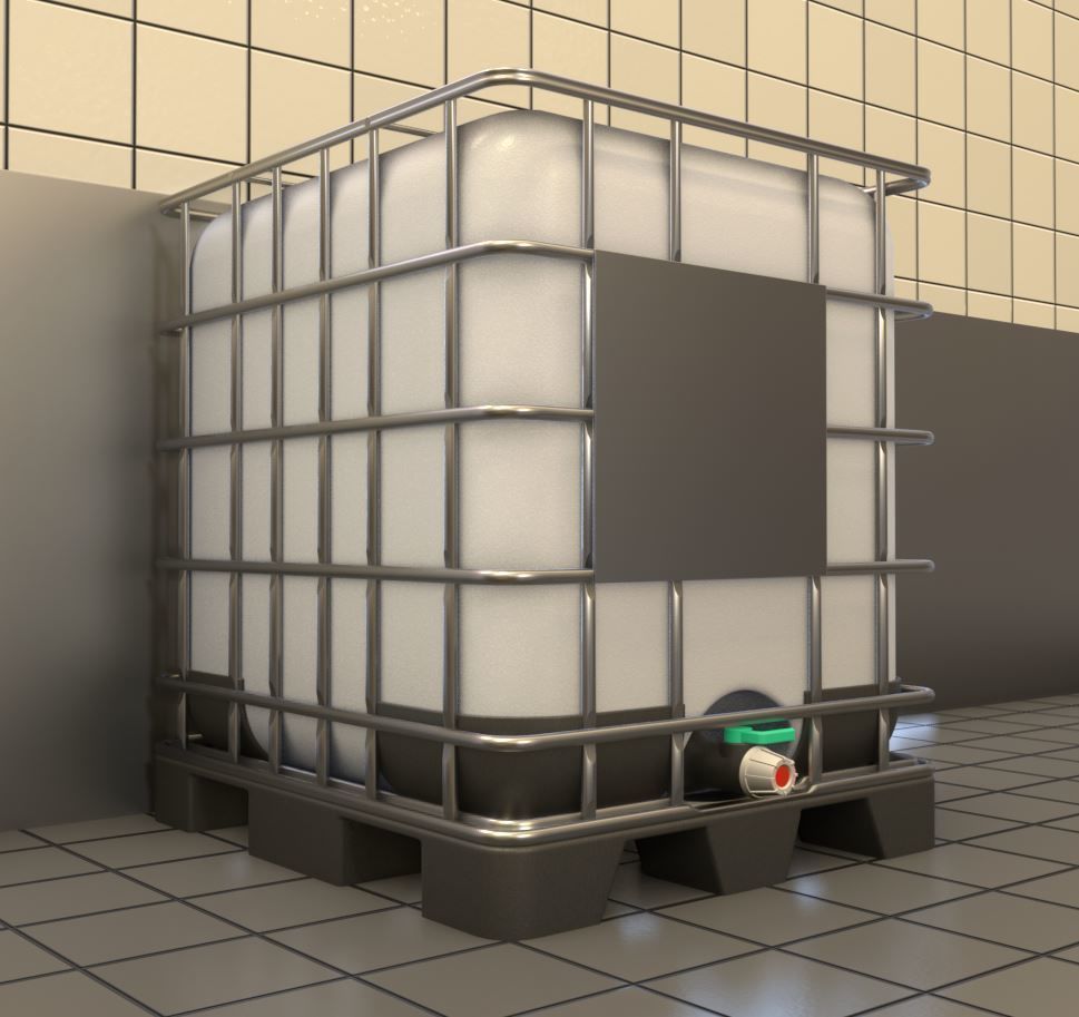 1000 Liter IBC Container High-Poly-Version 3D model_24
