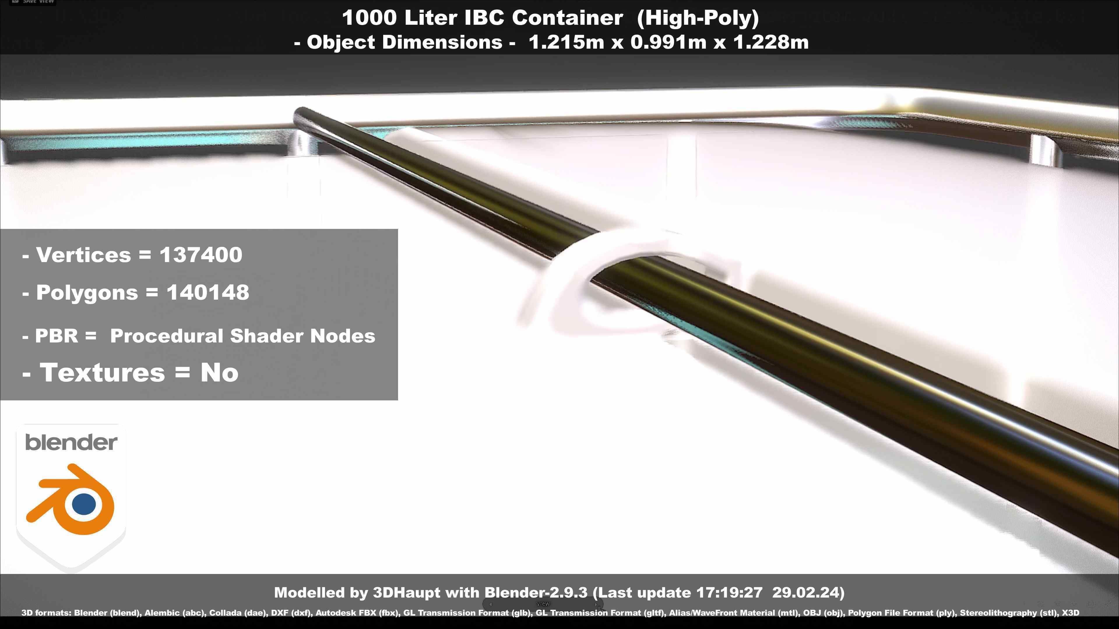 1000 Liter IBC Container High-Poly-Version 3D model_72